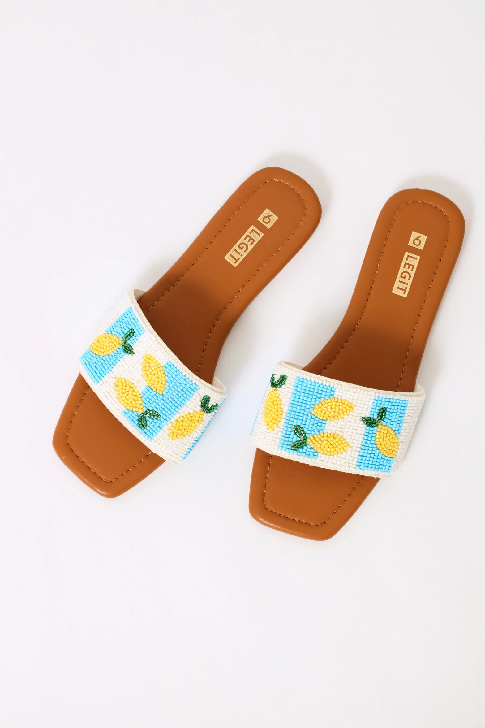 Beaded Lemon One Strap Sandal - Multi
