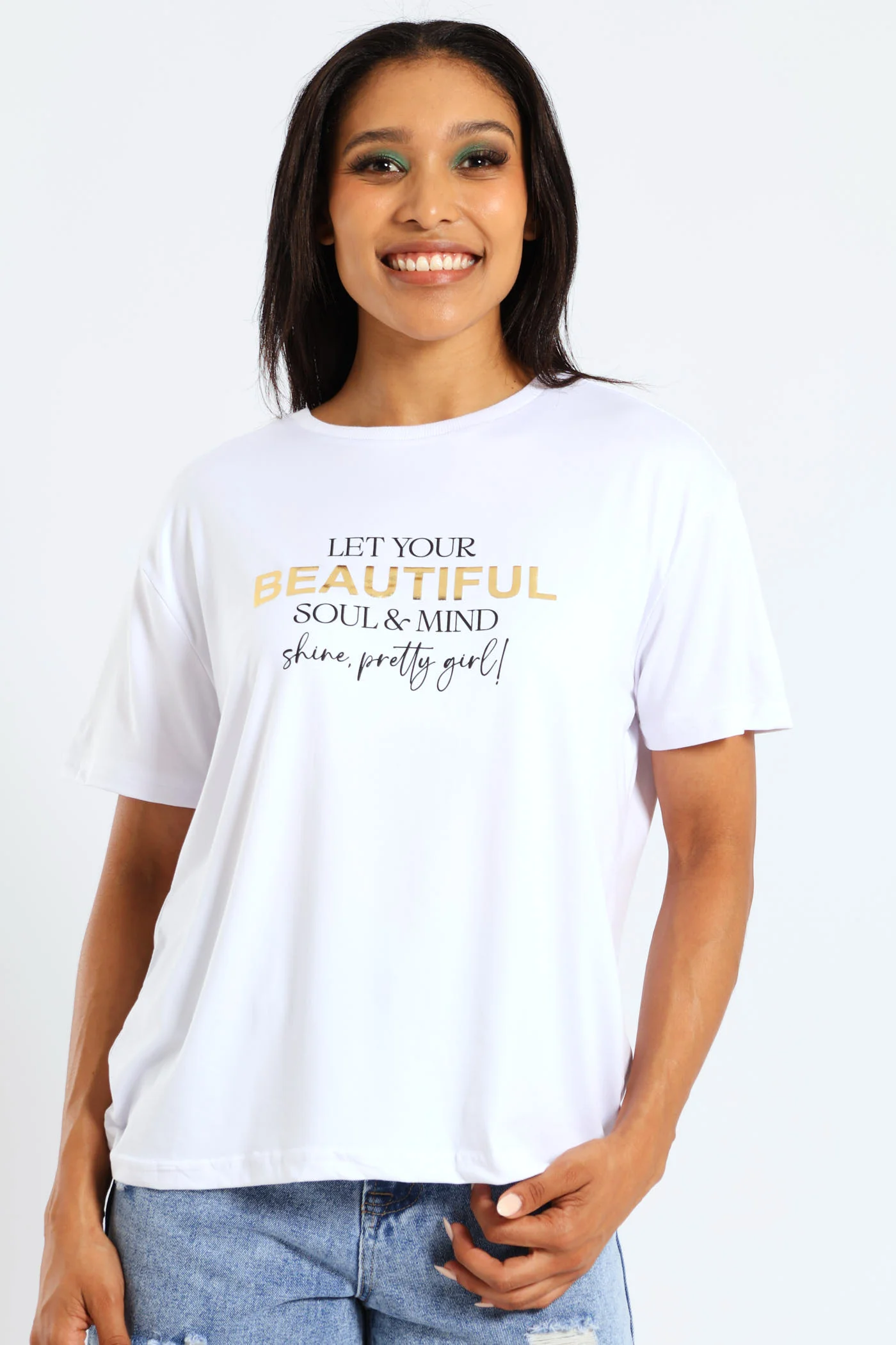 Beautiful Soul Oversized Tee - White - Image 3