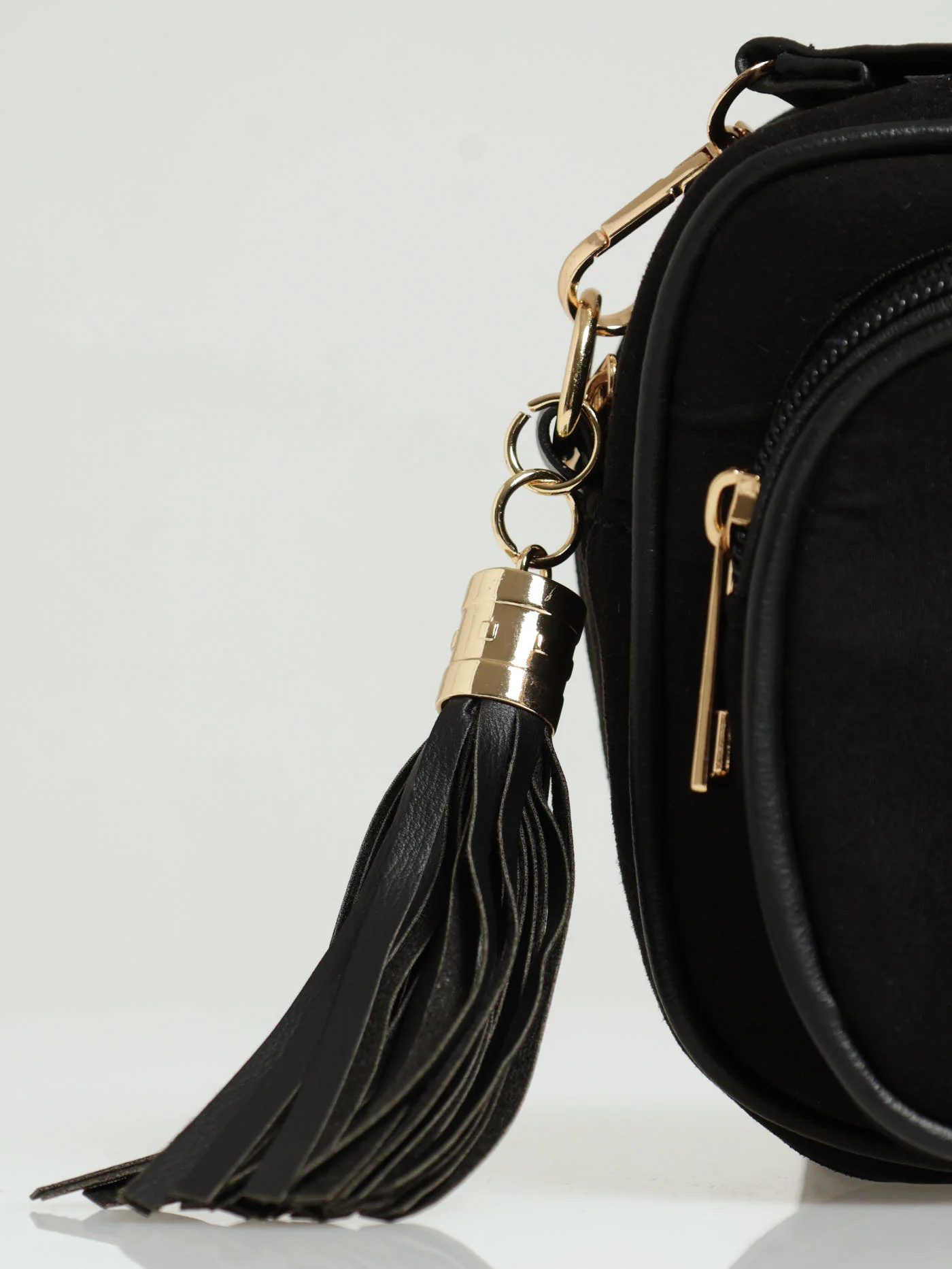 Bee Charm Double Zip Messenger Bag - Black - Image 4