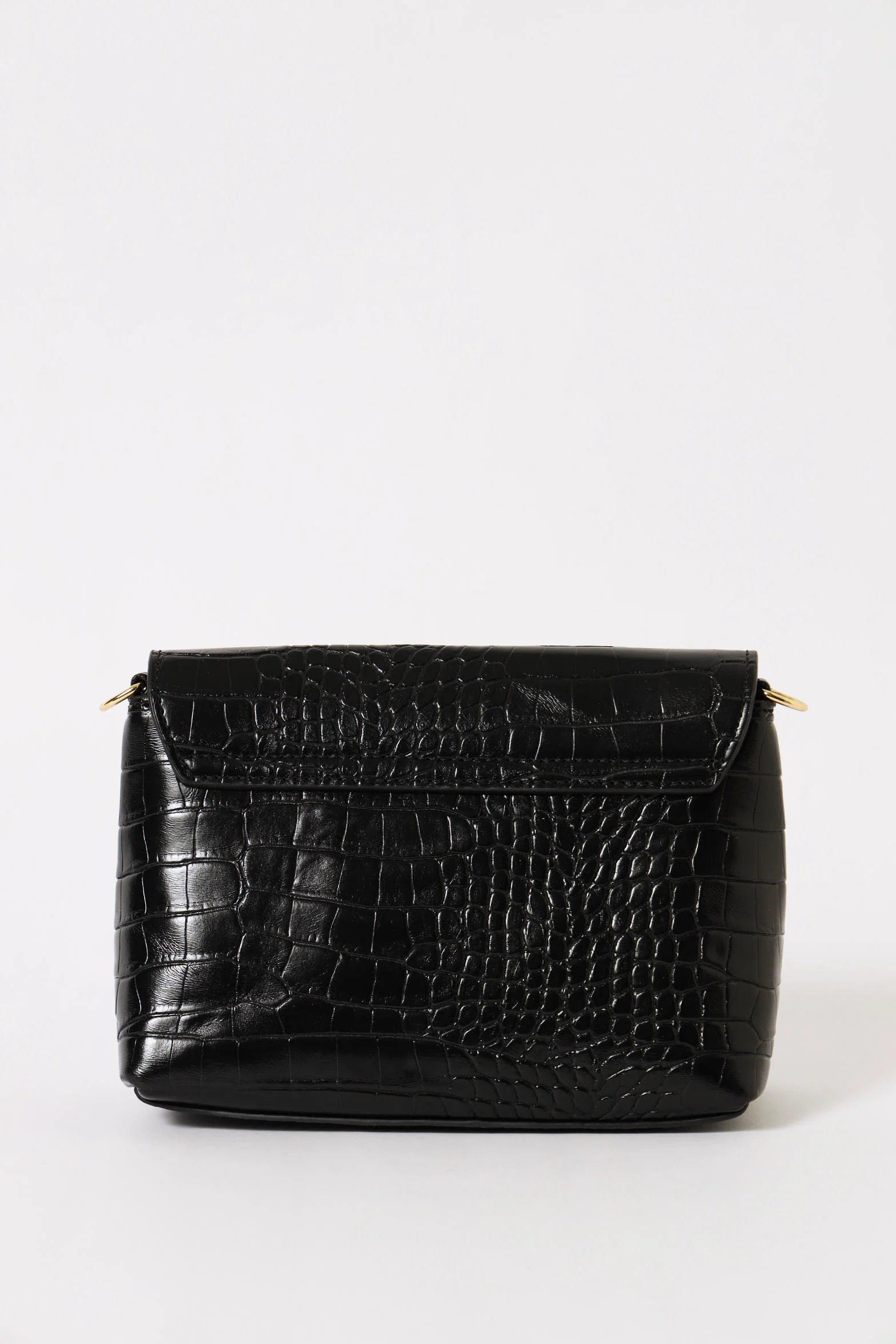 Bee Clasp Satchel Bag - Black/Gold - Image 5
