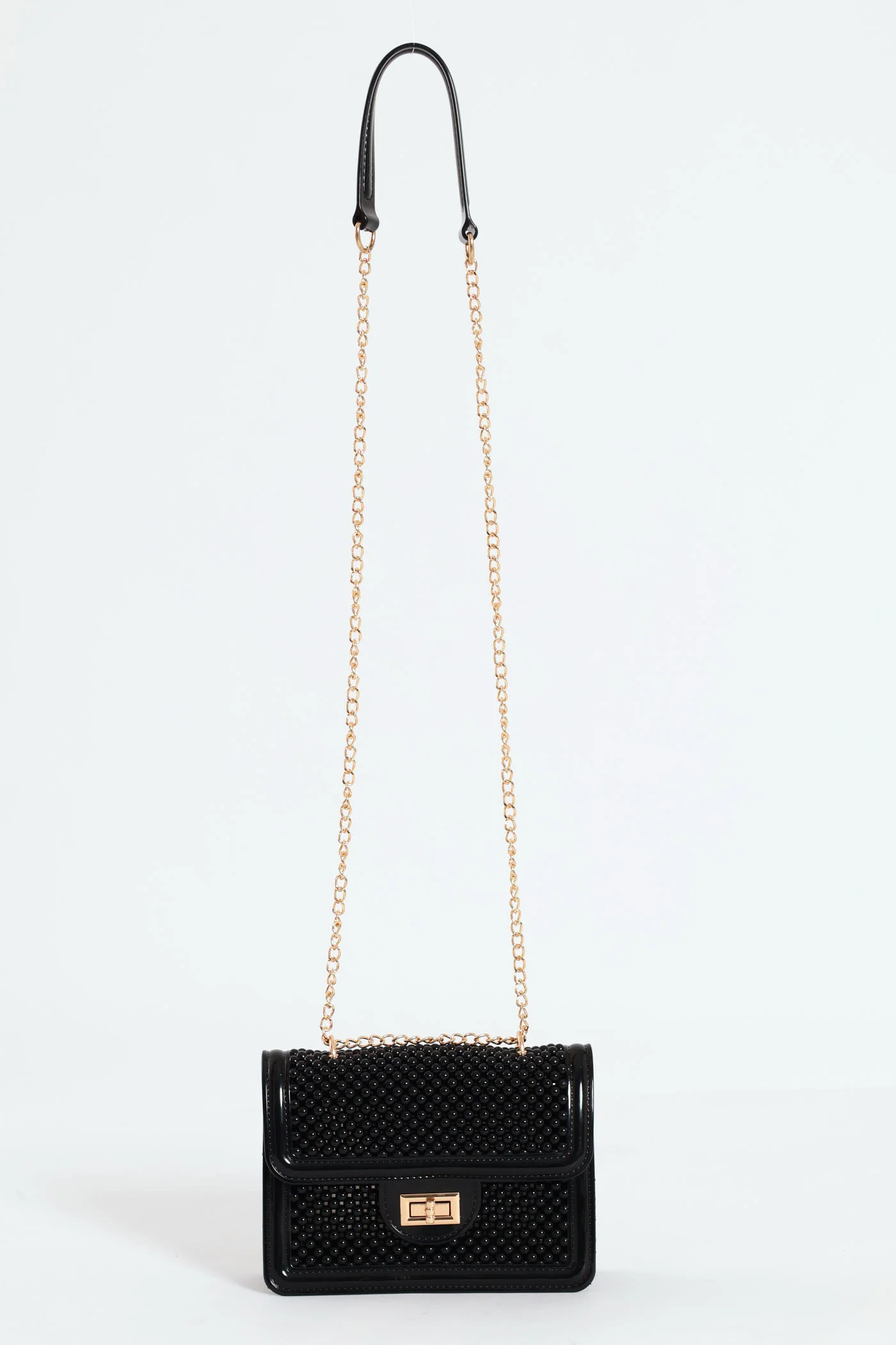Bejeweled Jelly Satchel Bag - Black - Image 3