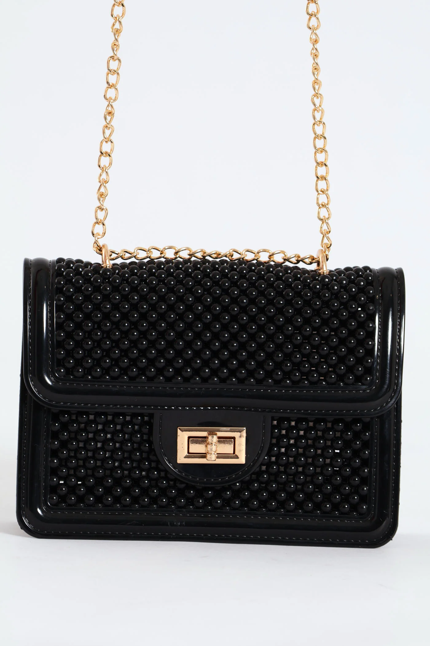 Bejeweled Jelly Satchel Bag - Black - Image 4