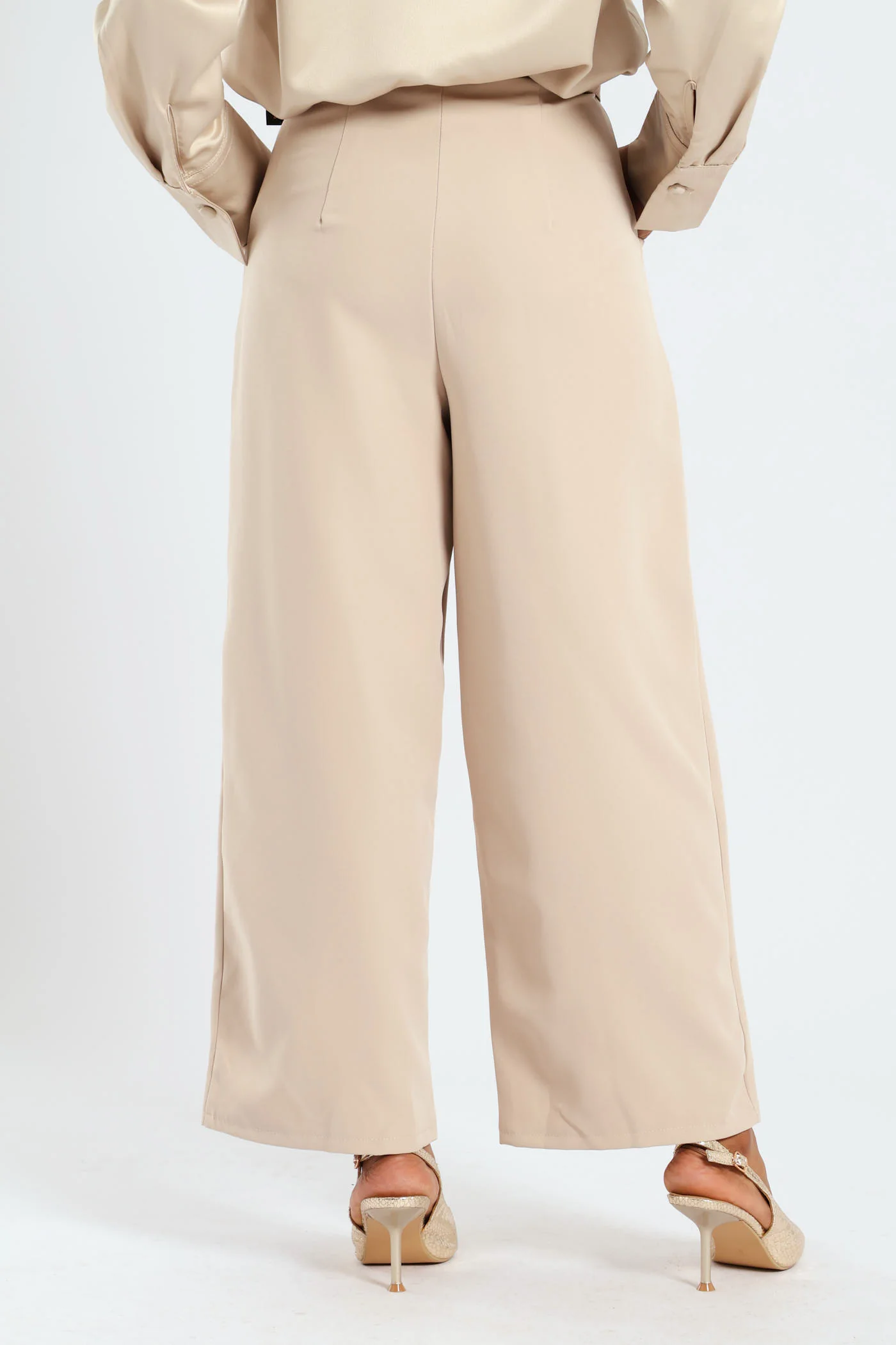 Belted Culotte Pants - Nude - Image 6