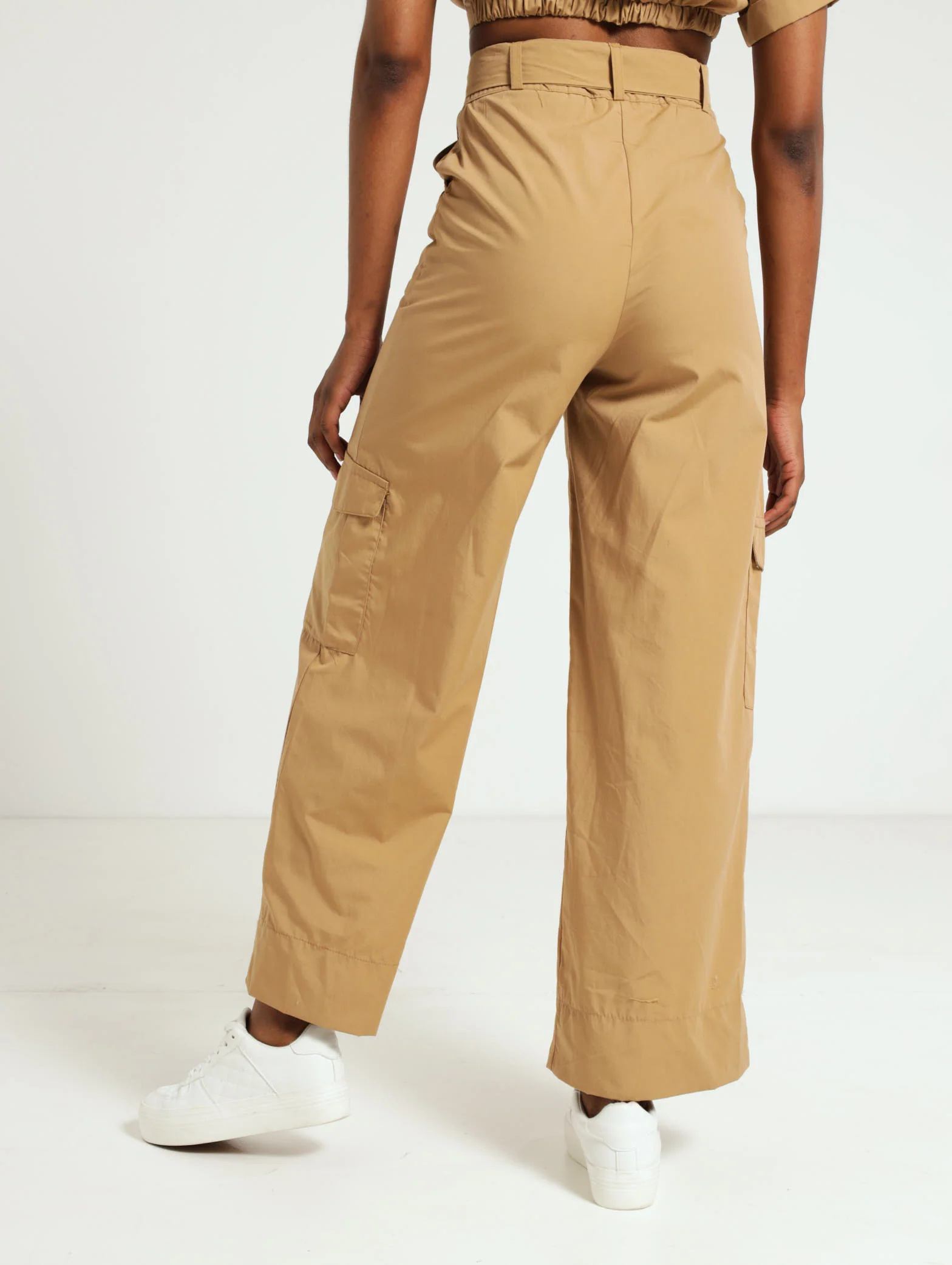 Belted Poplin Wideleg Pant - Image 4