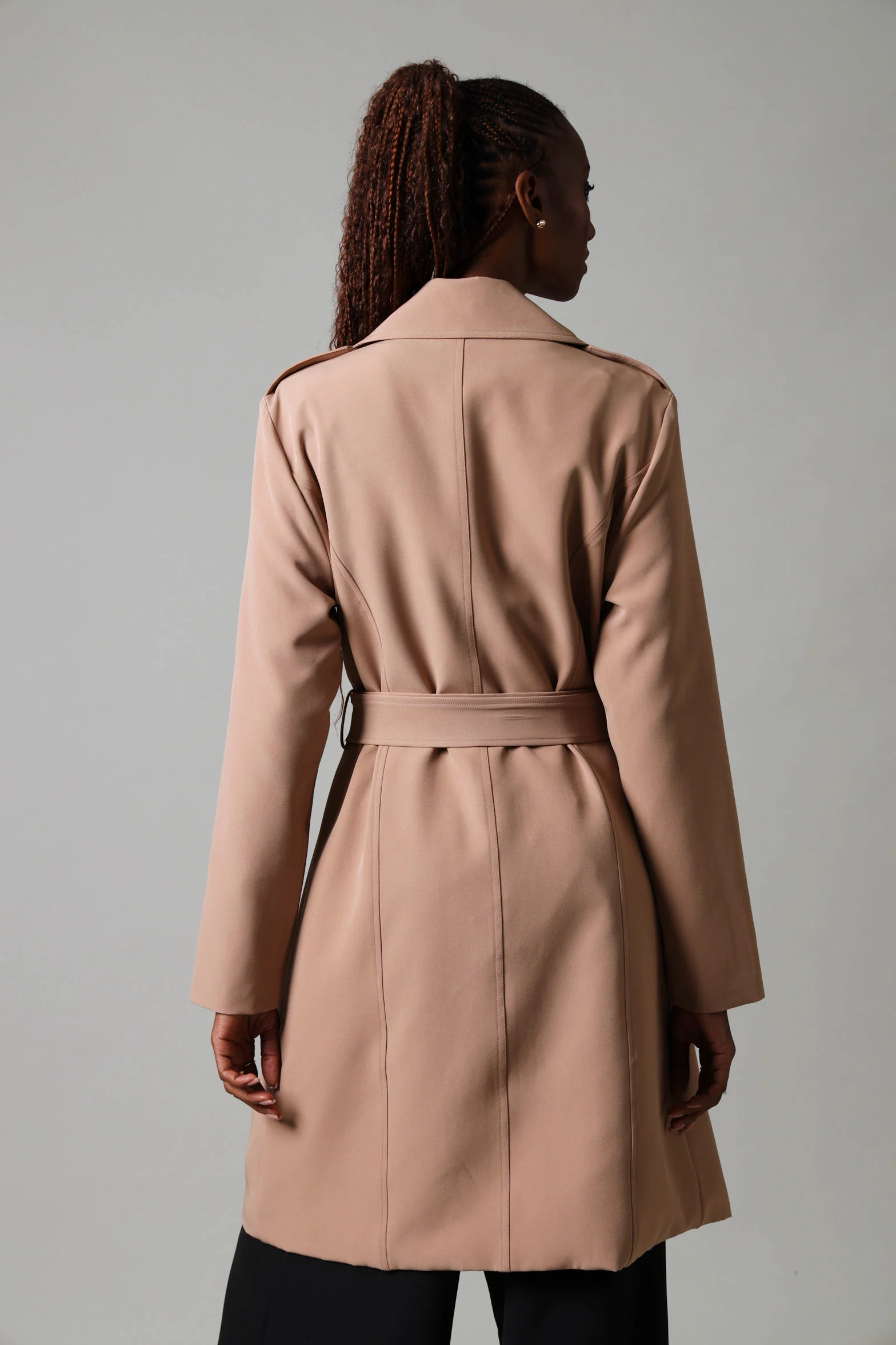 Belted Trench Coat - Camel - Image 5