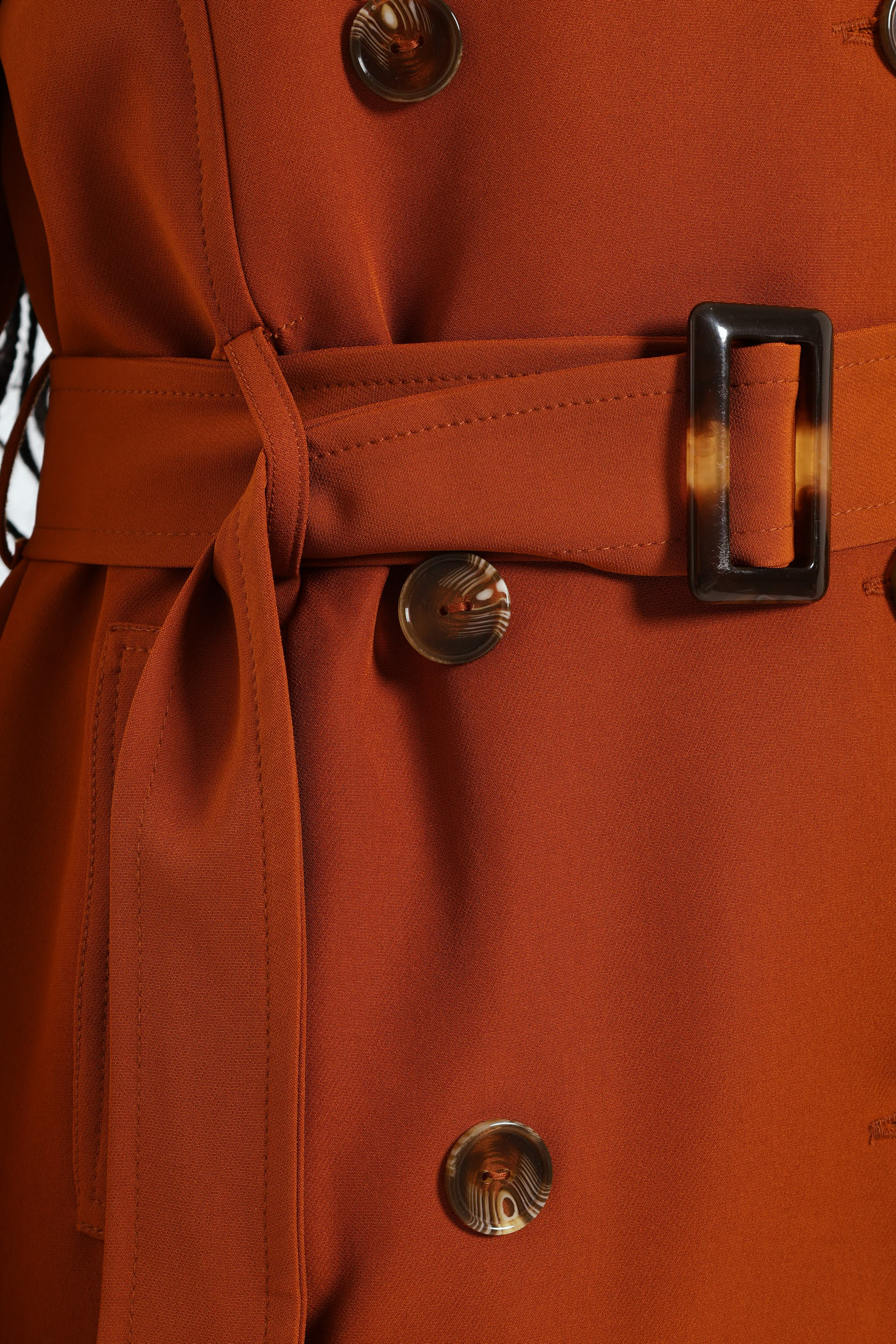 Belted Trench Coat - Rust - Image 4