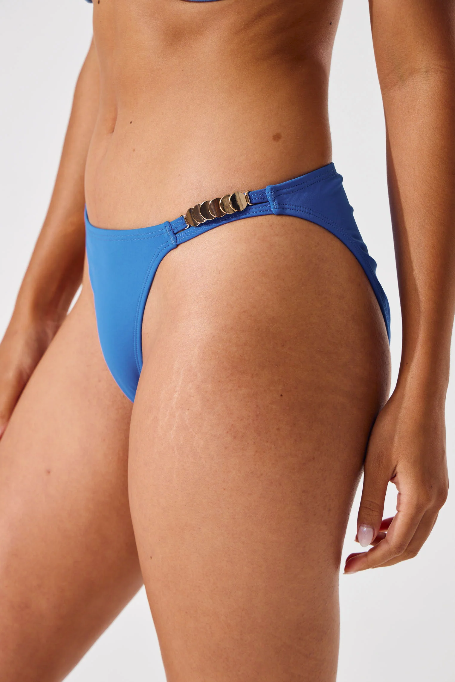 Bikini Bottom Cutout With Trims - Cobalt - Image 5