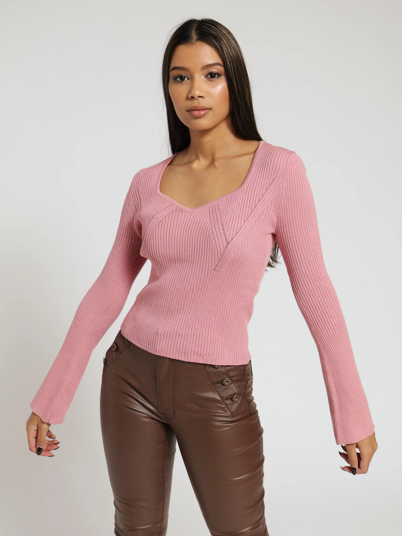 Binding Neck Pullover - Blush
