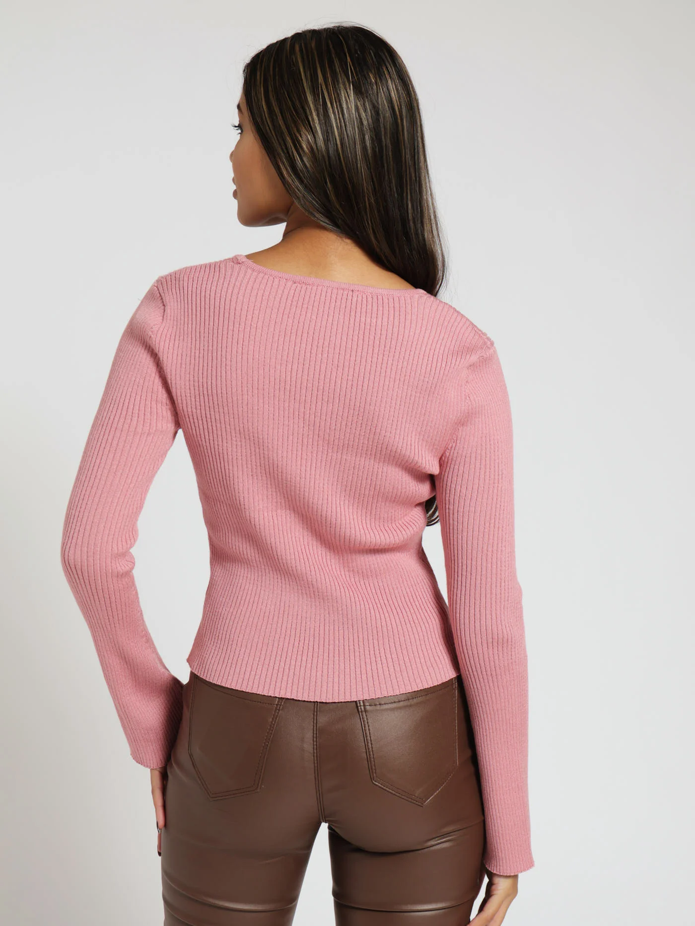 Binding Neck Pullover - Blush - Image 3