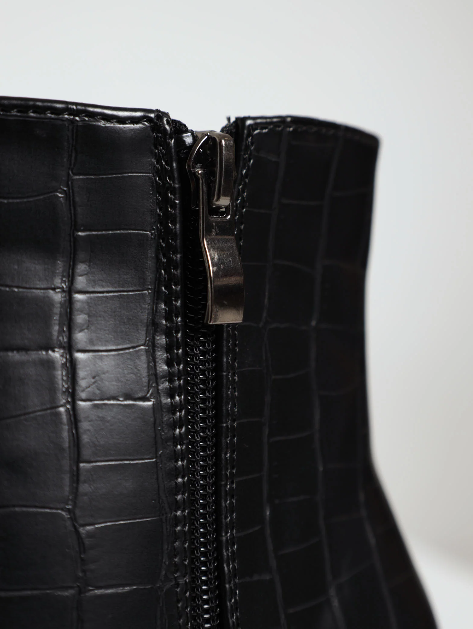 Croc Embossed Ankle Boot On Block Heel - Image 4