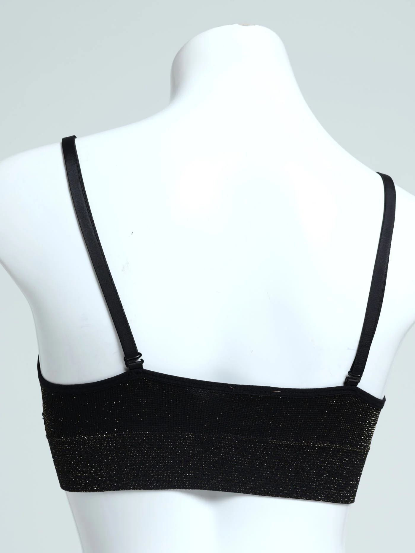 Black & Gold Lurex Seamless Bra - Image 2