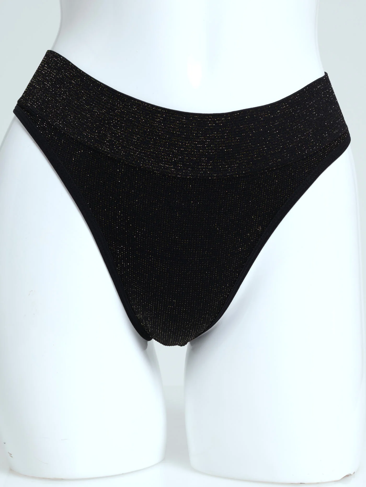Black & Gold Lurex Seamless G-String