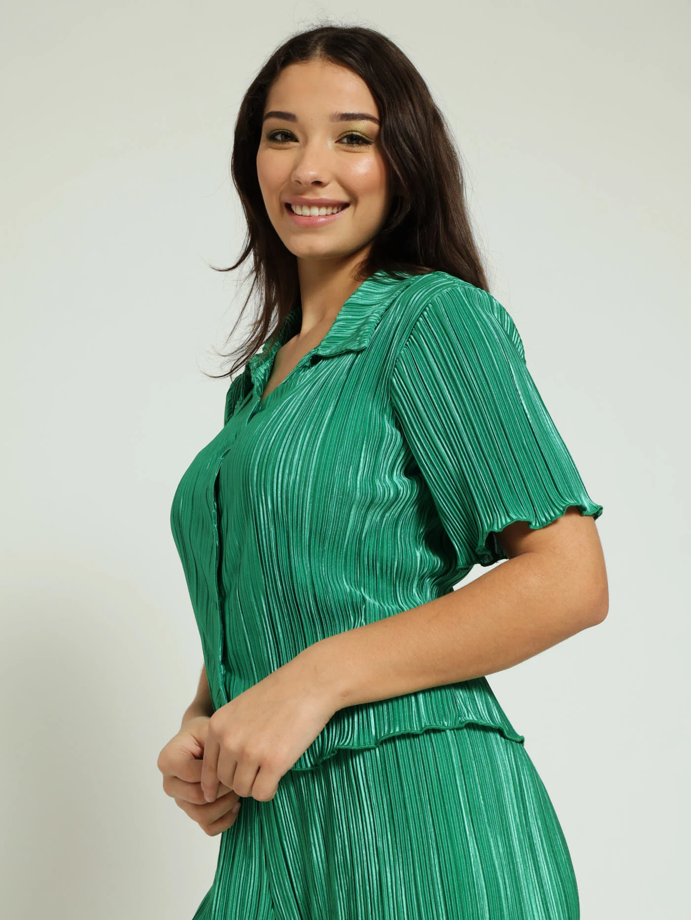 Bodre Button Through Shirt - Green - Image 2