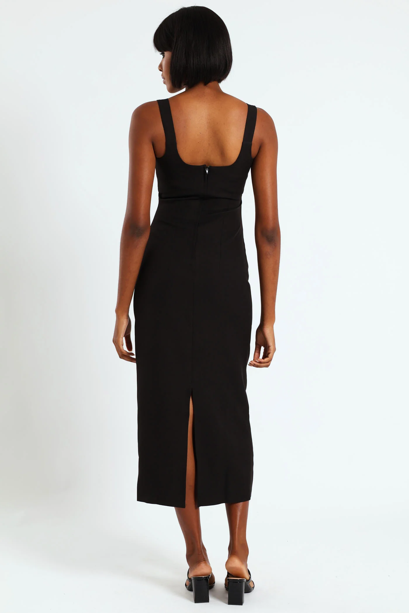 Bodycon Midi Dress - Black - Image 2