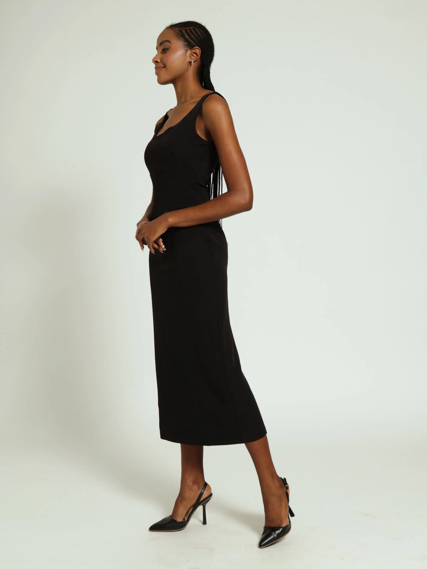 Bodycon Midi Dress - Black - Image 2