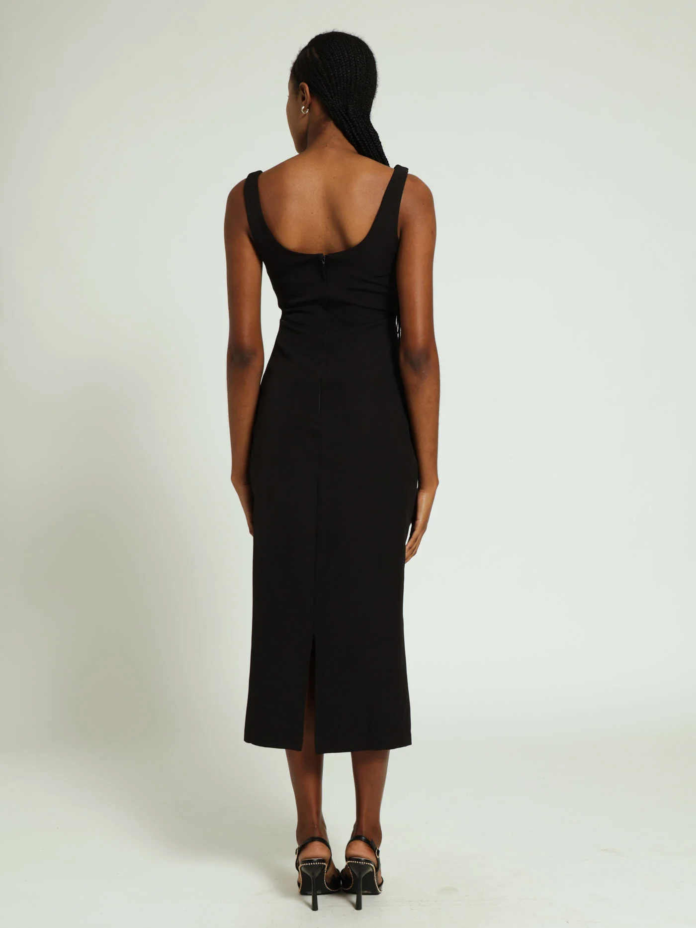 Bodycon Midi Dress - Black - Image 3