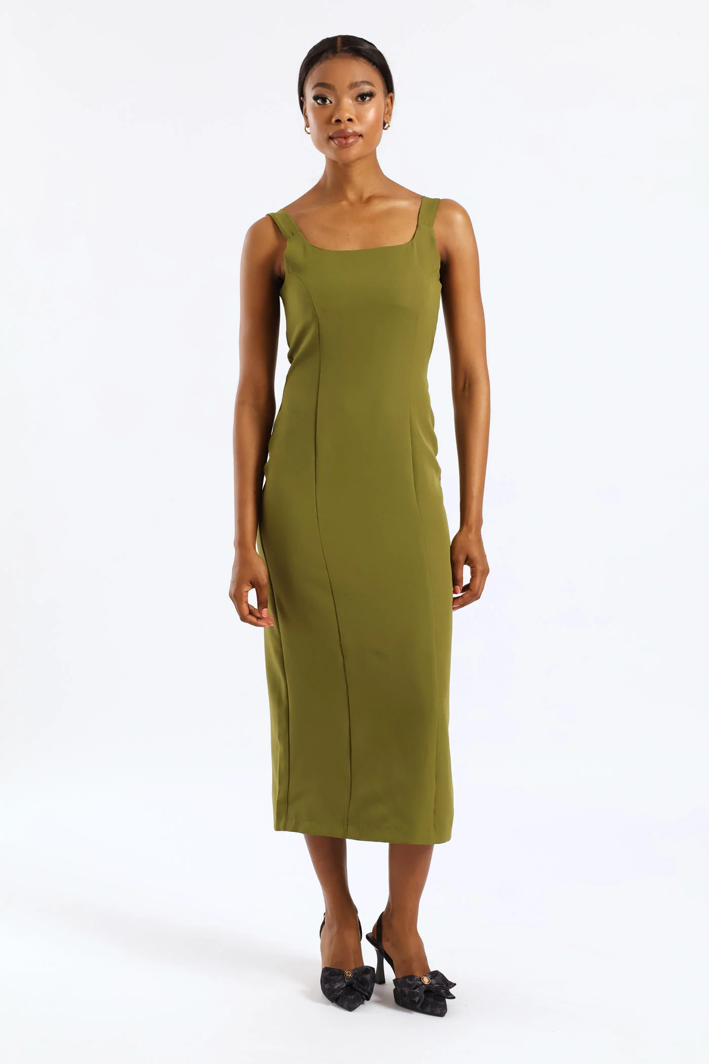 Bodycon Midi Dress - Green