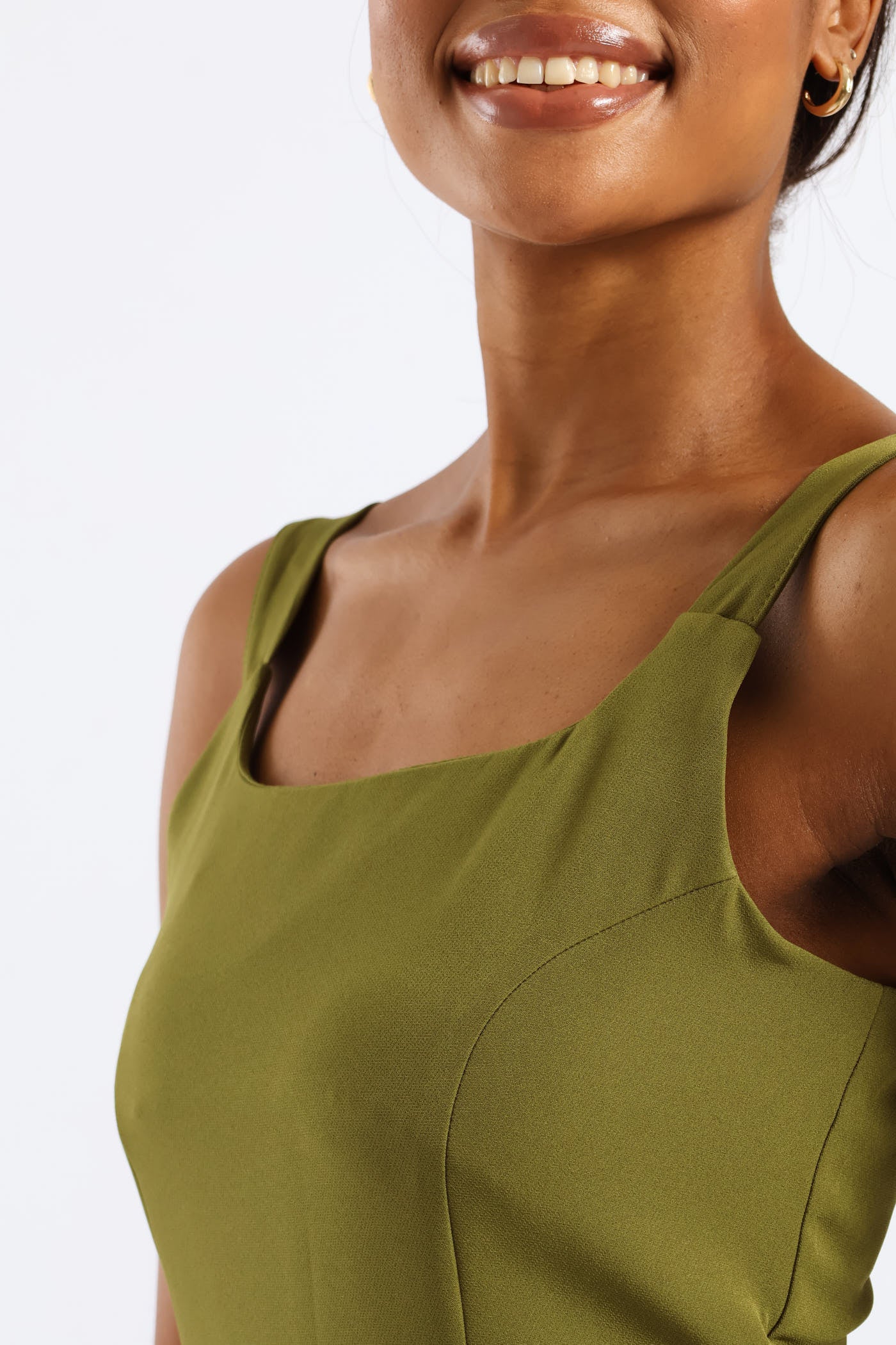 Bodycon Midi Dress - Green - Image 3
