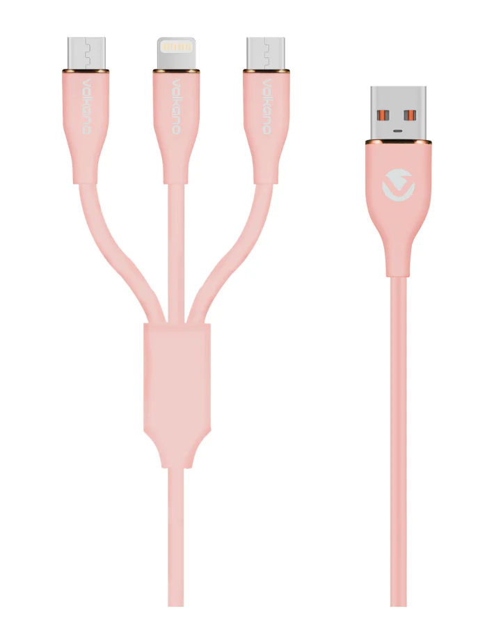 Flexi Series 3-in-1 Charging Cable Pink