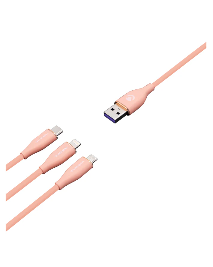 Flexi Series 3-in-1 Charging Cable Pink - Image 3