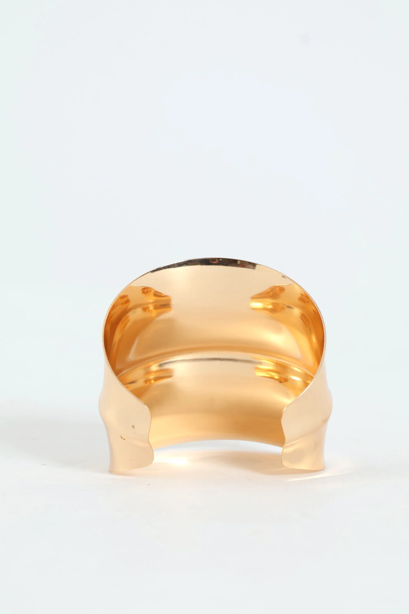 Bold Curved Clasp Bangle - Gold - Image 2