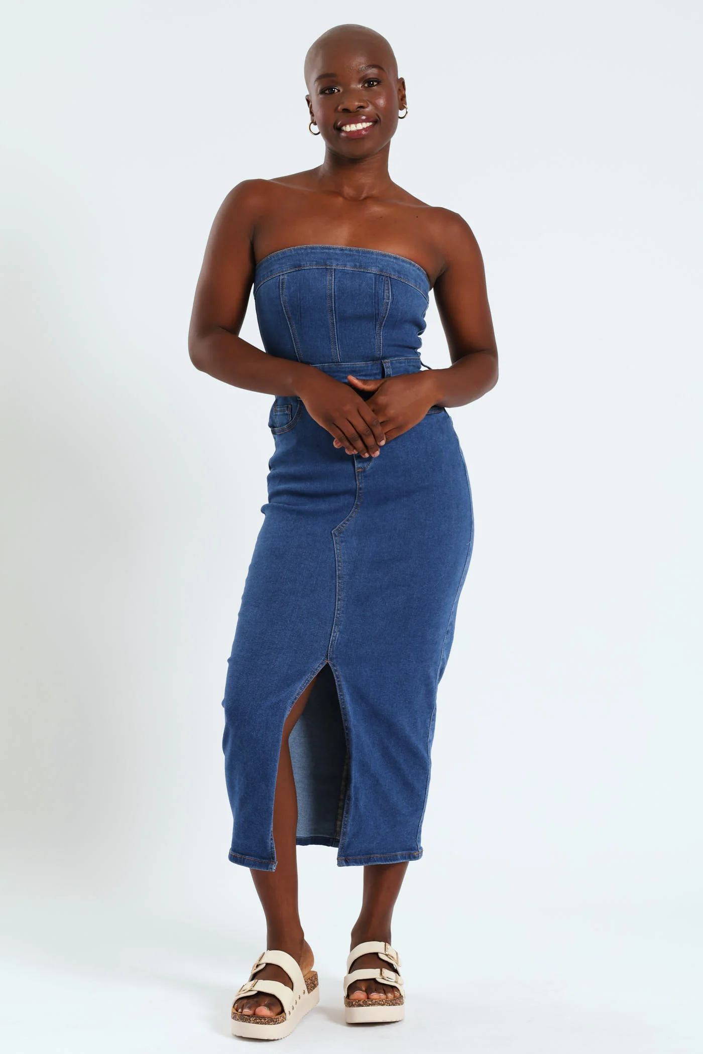Boobtube Denim Dress - Medium Wash