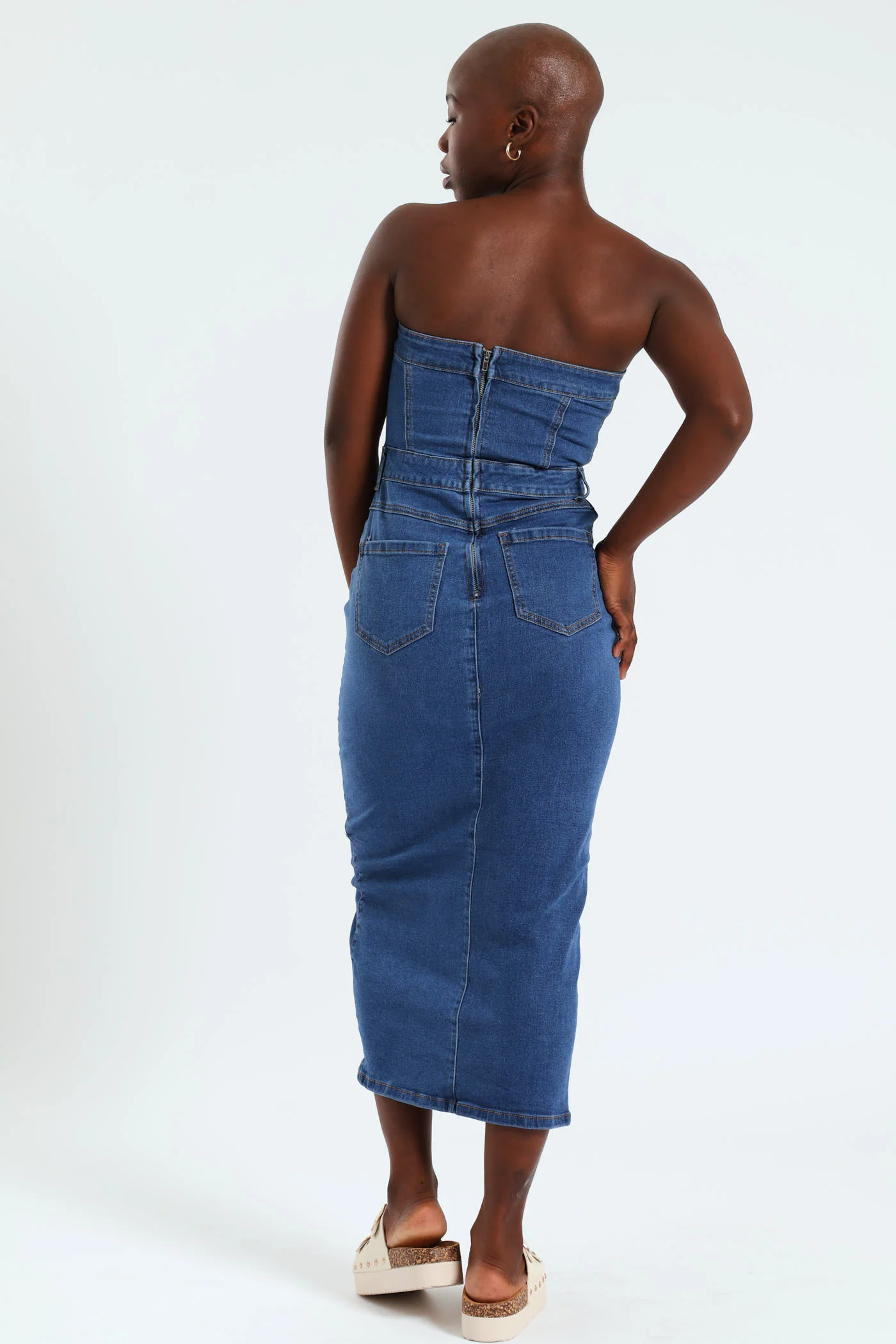 Boobtube Denim Dress - Medium Wash - Image 3