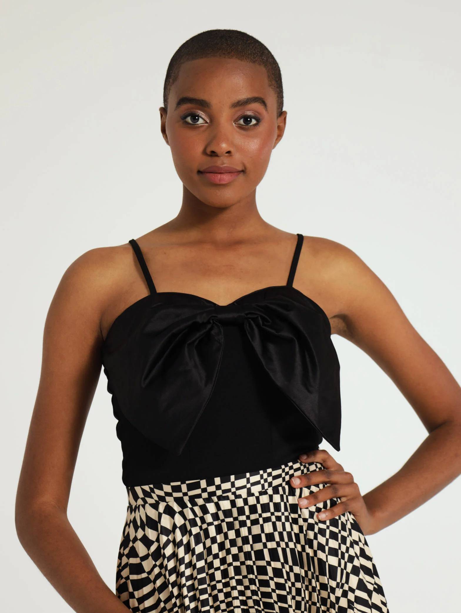 Bow Accent Fitted Top