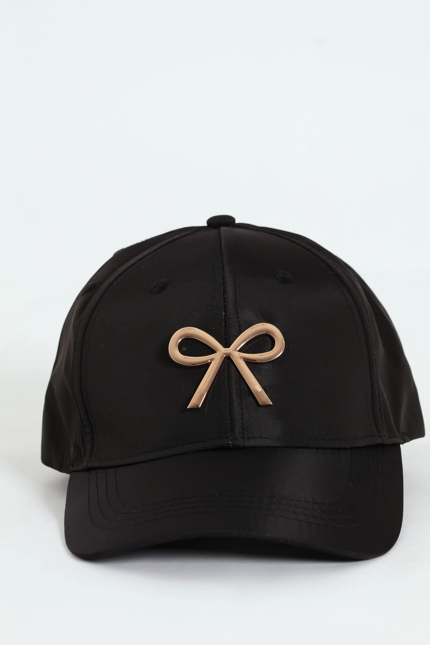 Bow Metal Trim Peak Cap - Black