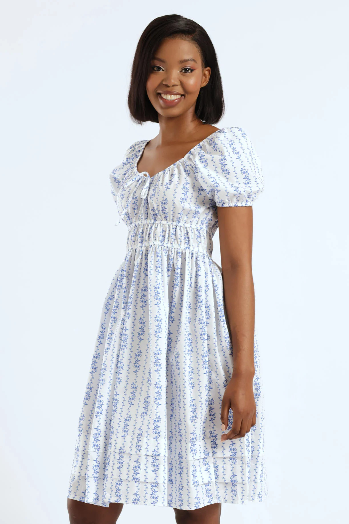 Bow Tie Poplin Mini Dress - Multi - Image 4
