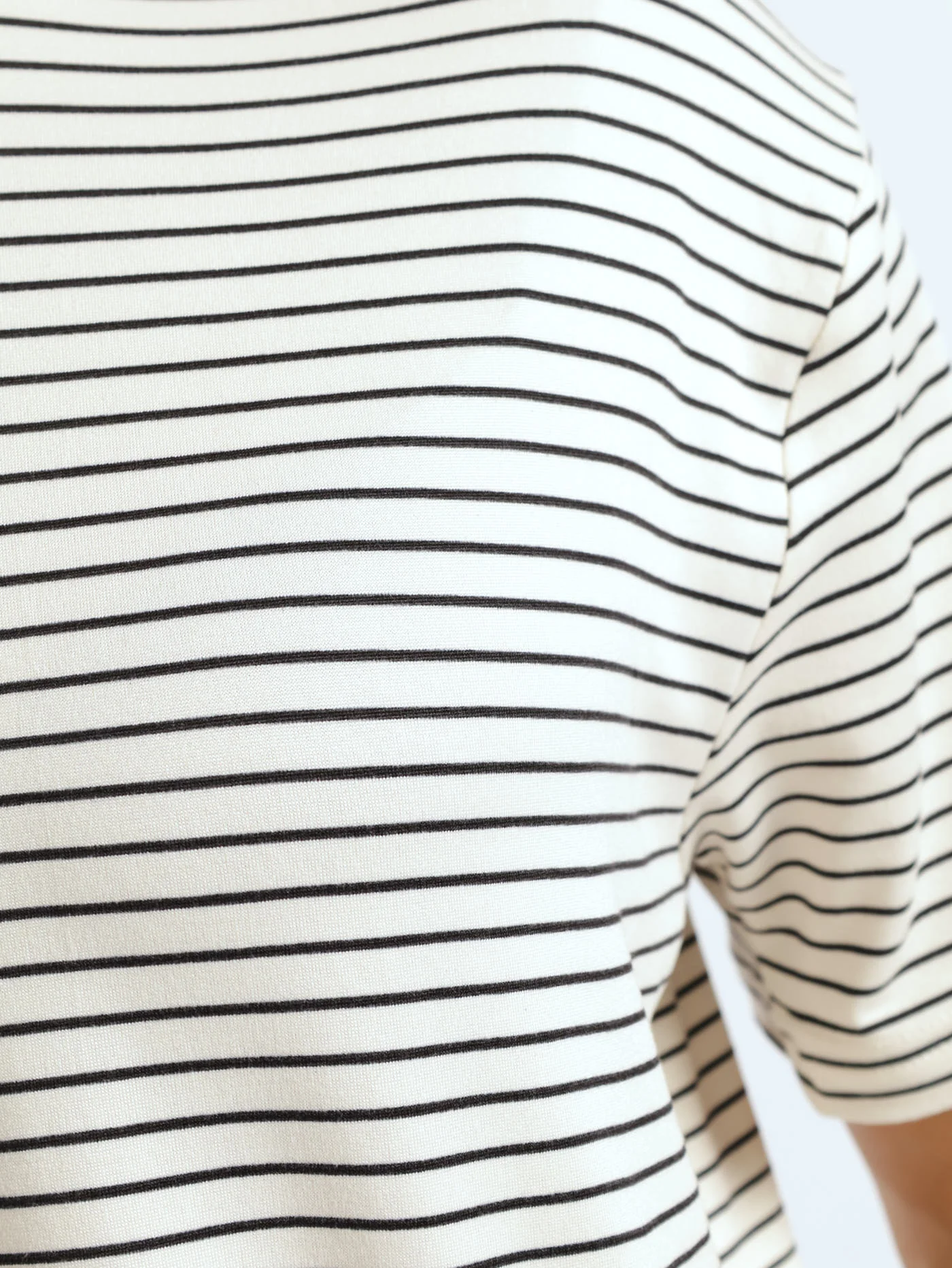 Boxy Stripe Tee - Cream/Black - Image 4