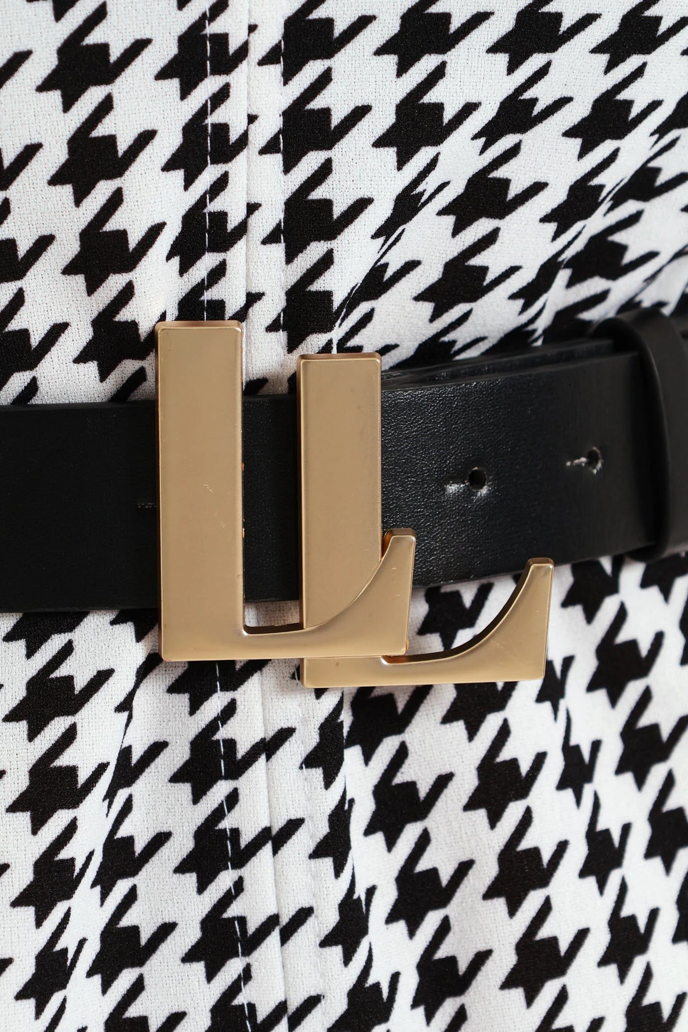 Branded Logo Buckle Belt - Matte Gold - Image 2