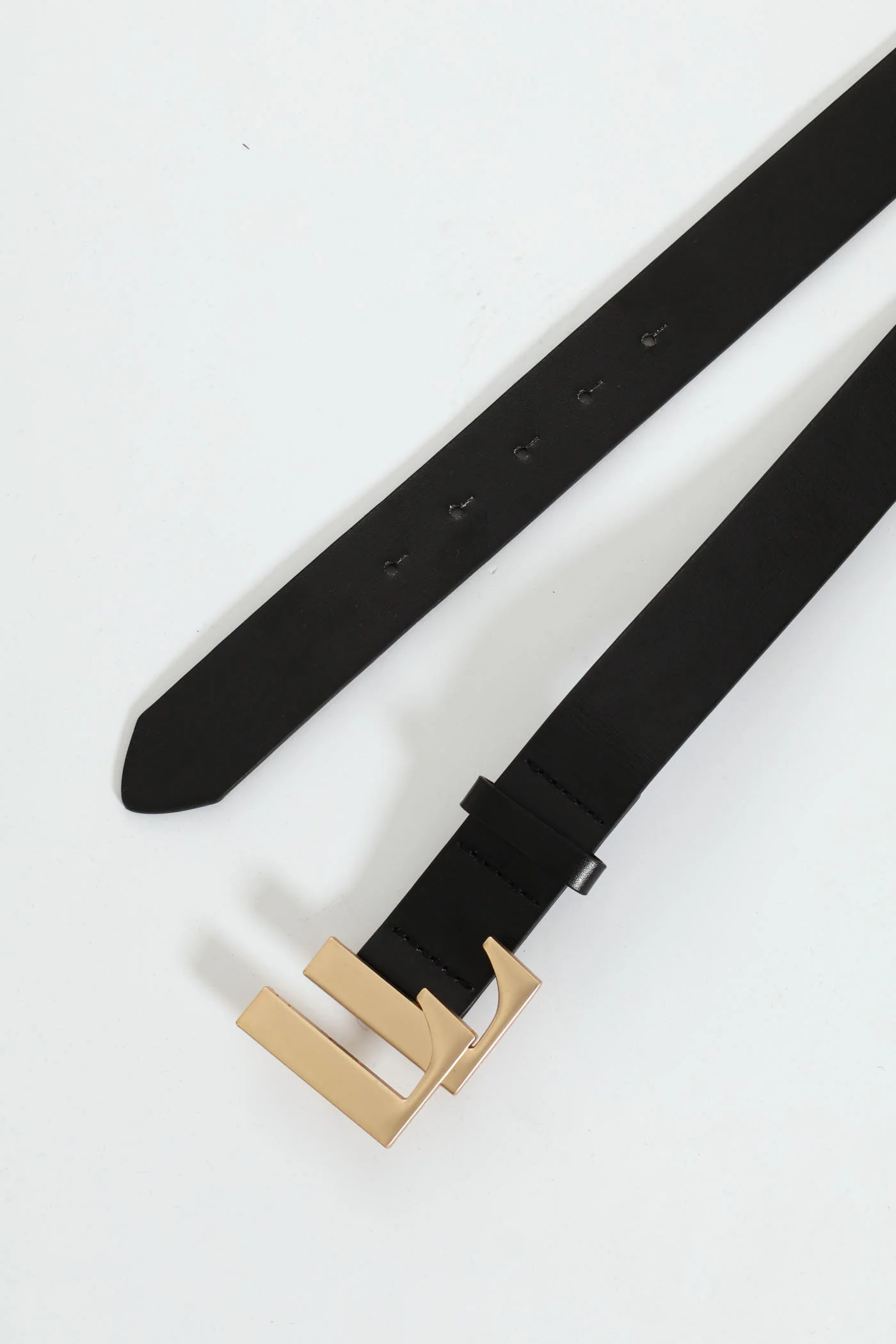 Branded Logo Buckle Belt - Matte Gold - Image 3