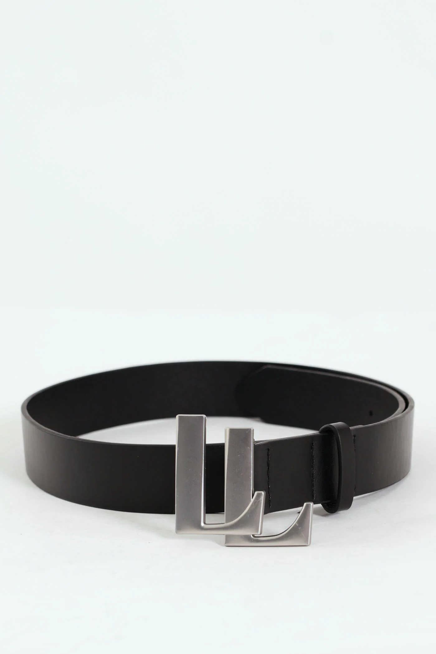 Branded Logo Buckle Belt - Matte Silver - Image 2