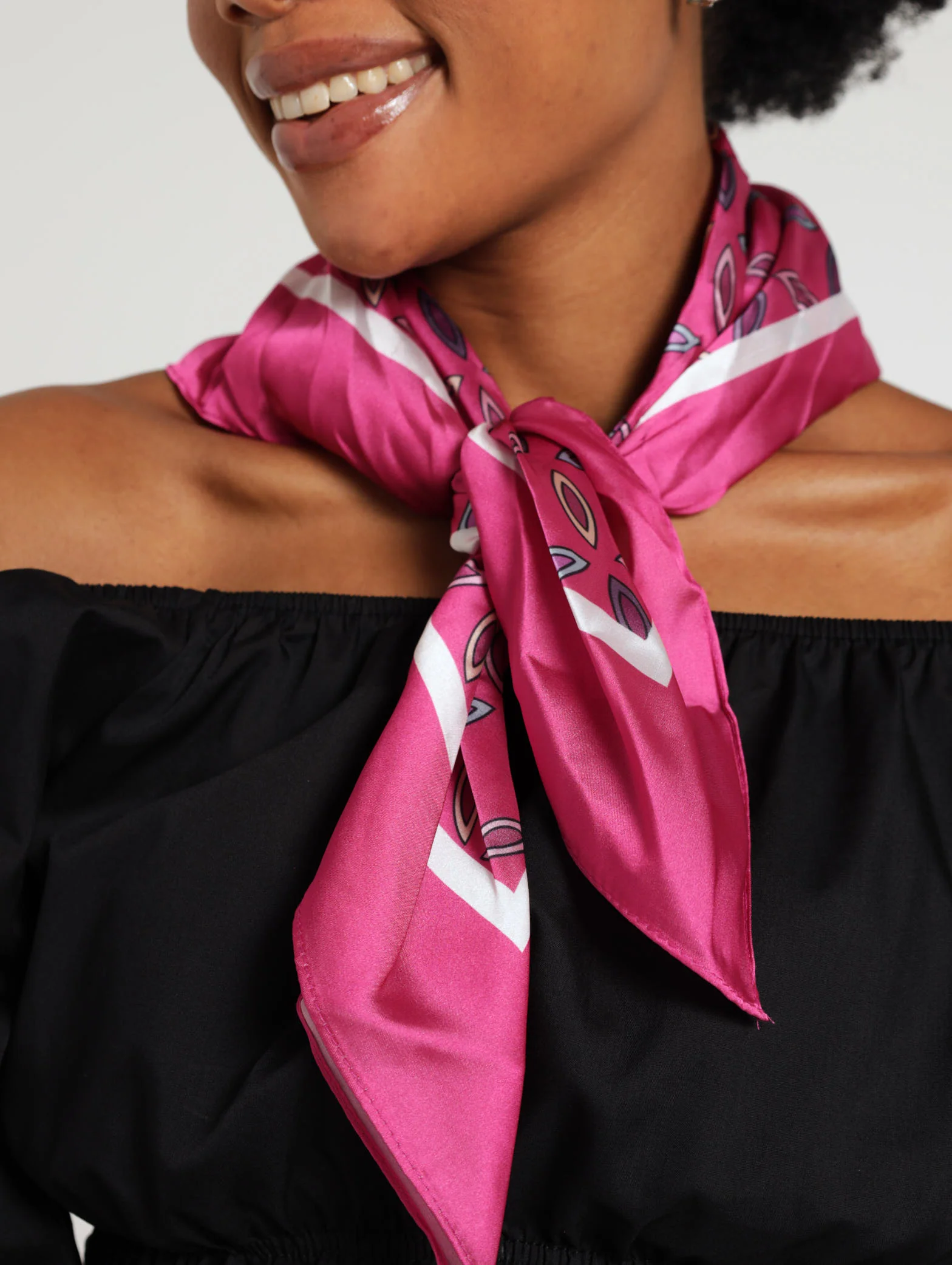 Bright Floral Satin Scarf