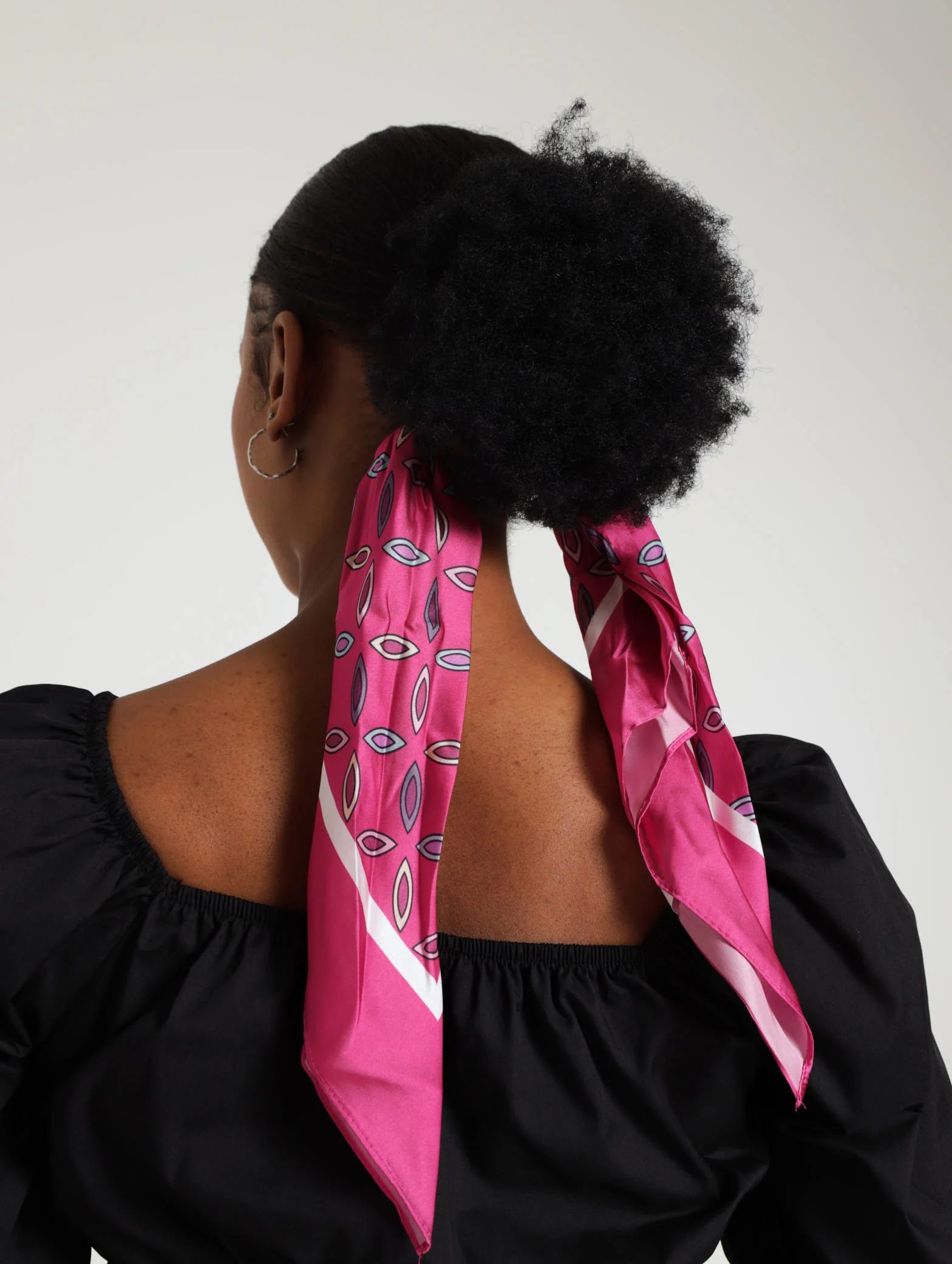 Bright Floral Satin Scarf - Image 3