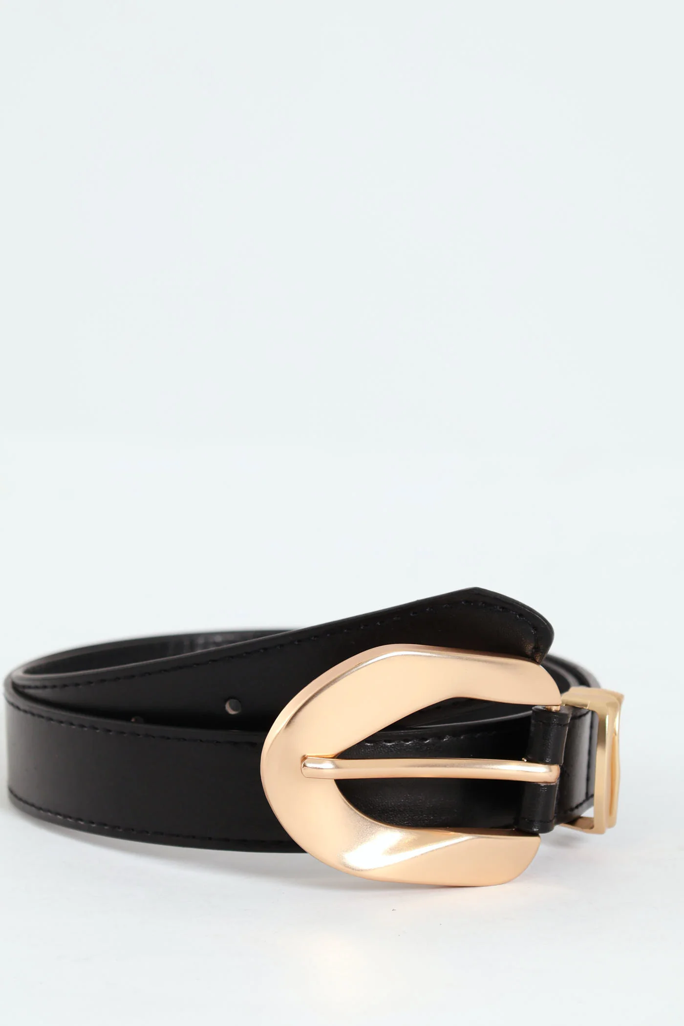 Brushed Minimal Metal Puller Belt - Gold