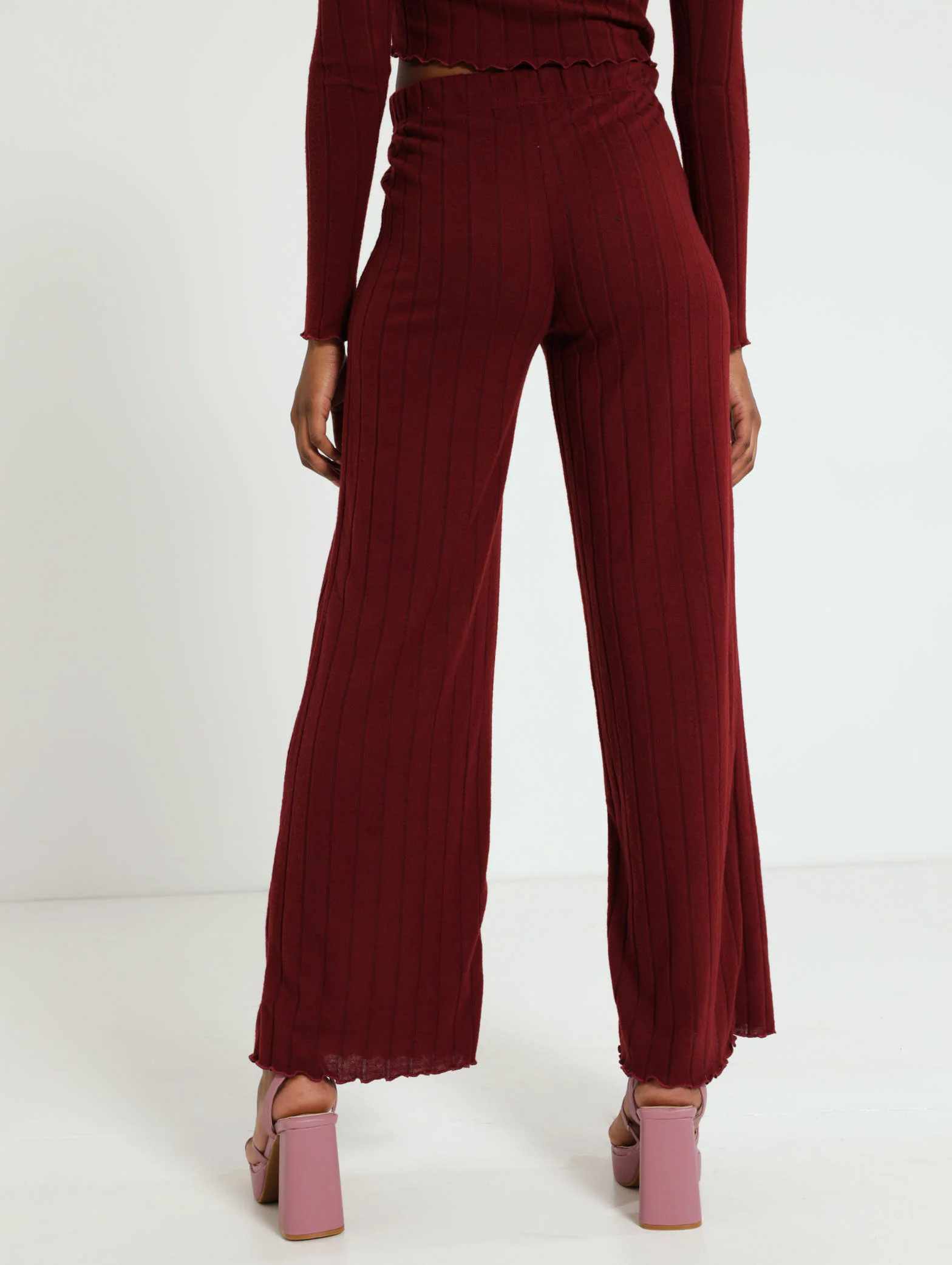 Brushed Ribb Wide Leg Pants - Image 4