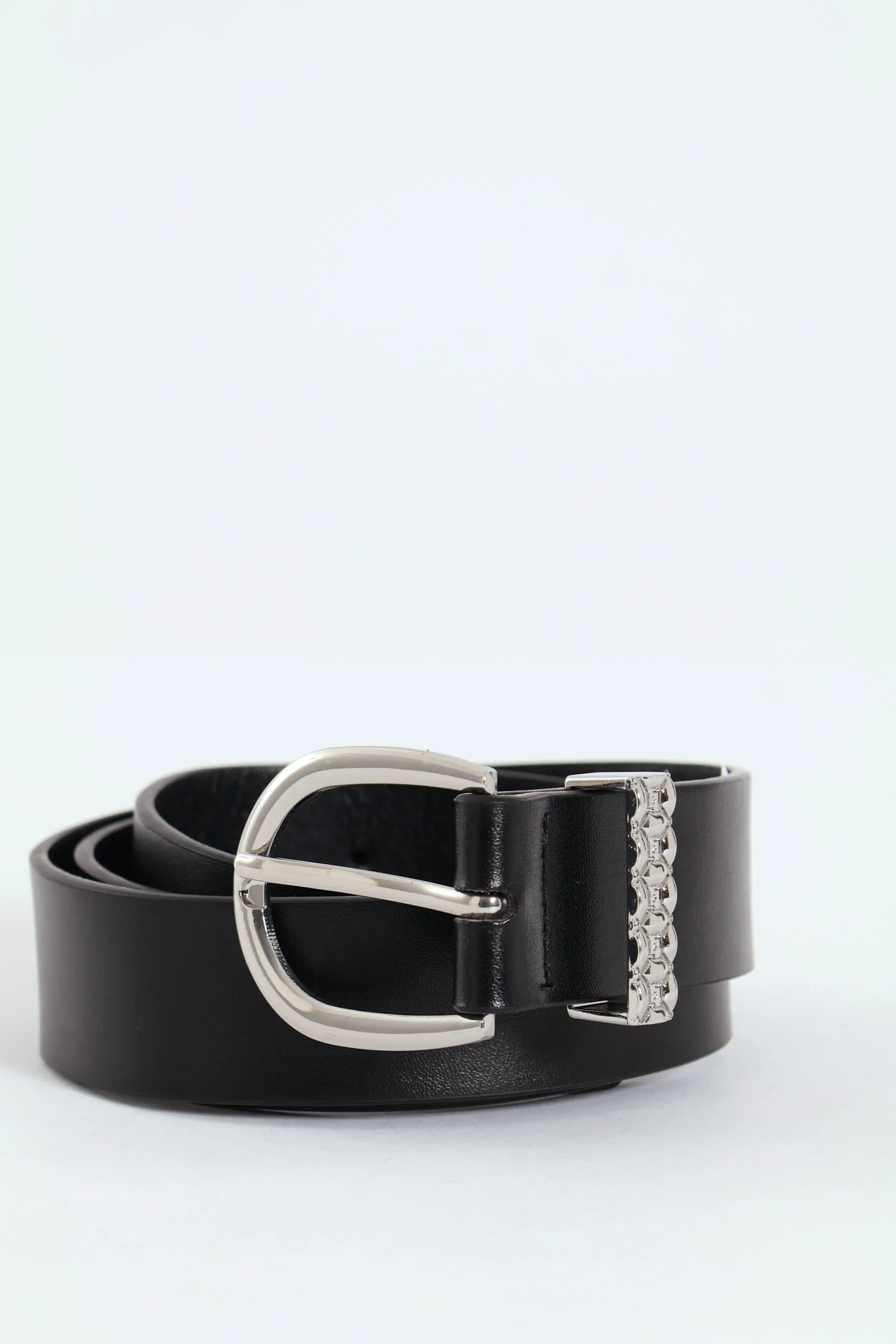 Buckle And Monogram Loop Core Belt - Silver