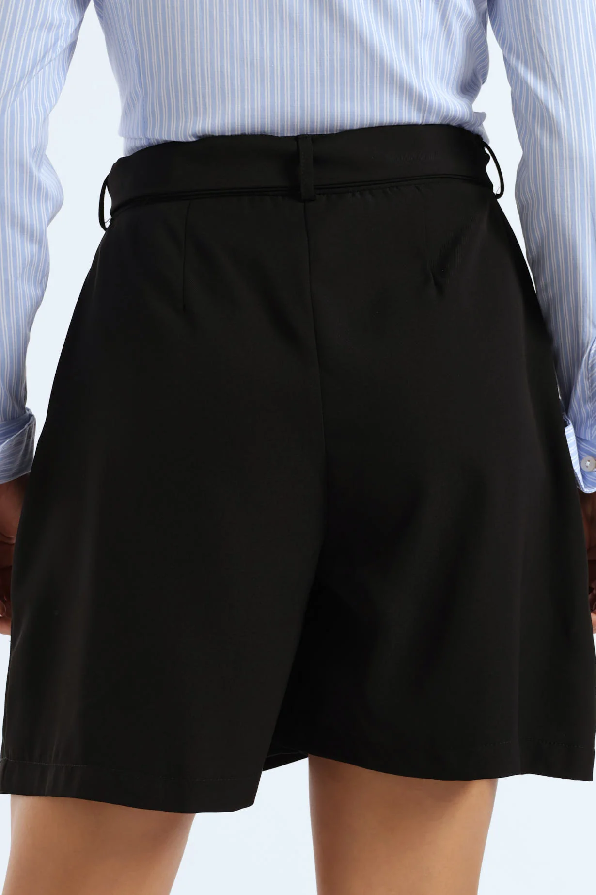 Buckle Detail Shorts - Black - Image 2