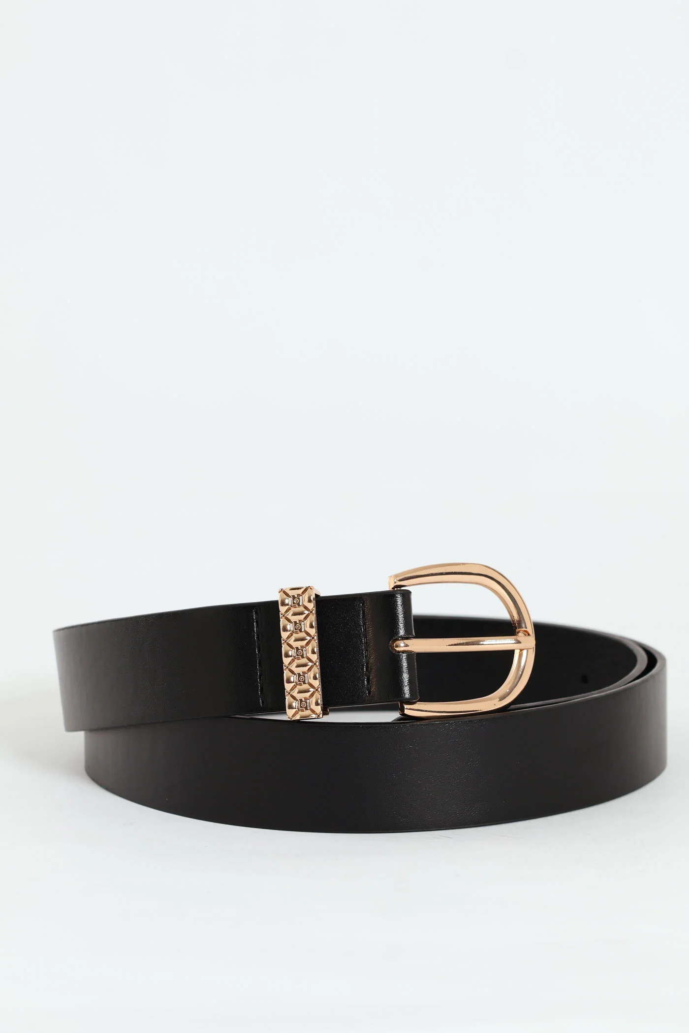 Buckle & Monogram Loop Core Belt - Black