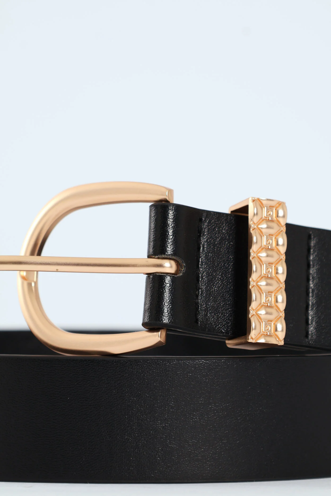 Buckle & Monogram Loop Core Belt - Matte Gold - Image 2