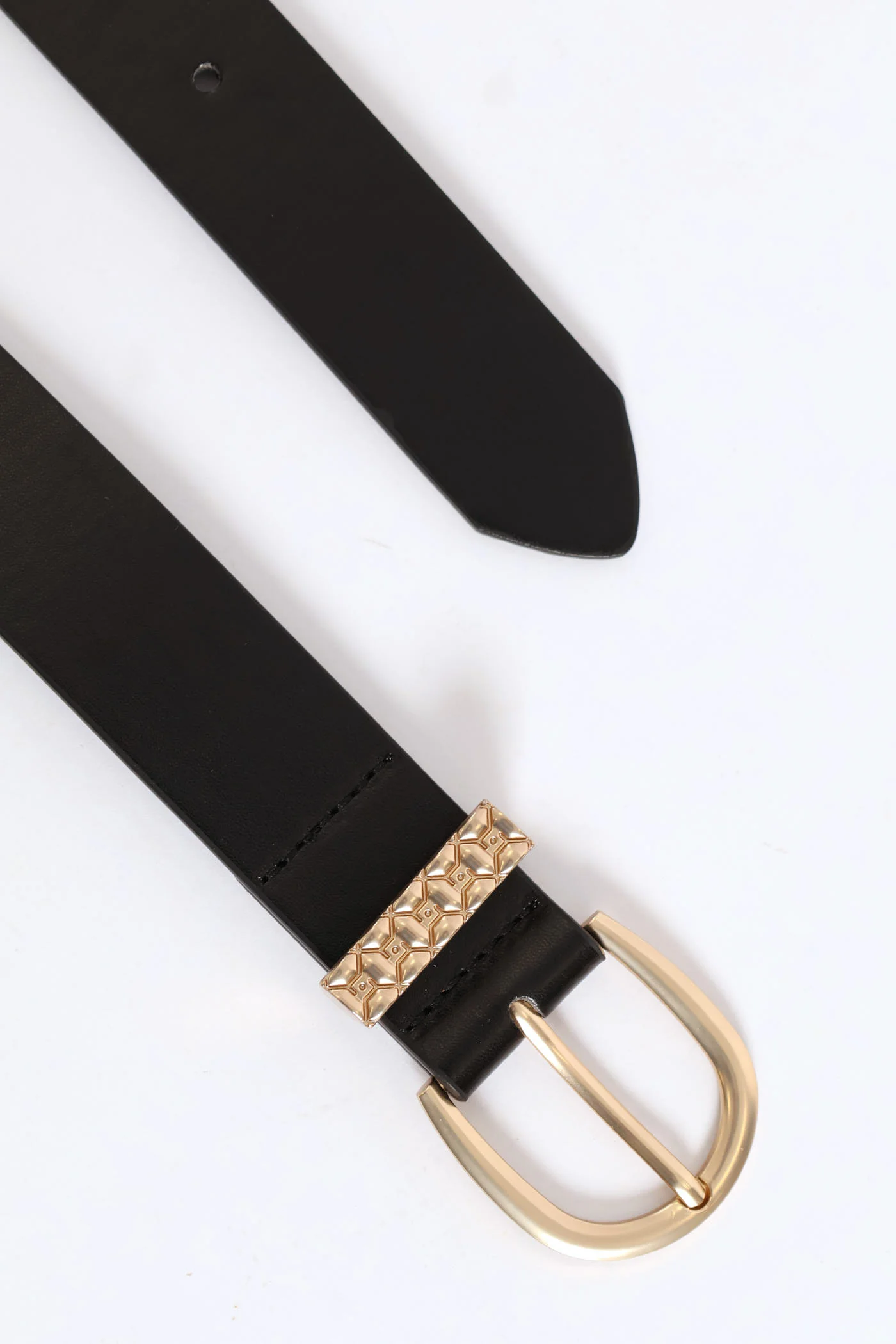 Buckle & Monogram Loop Core Belt - Matte Gold - Image 3