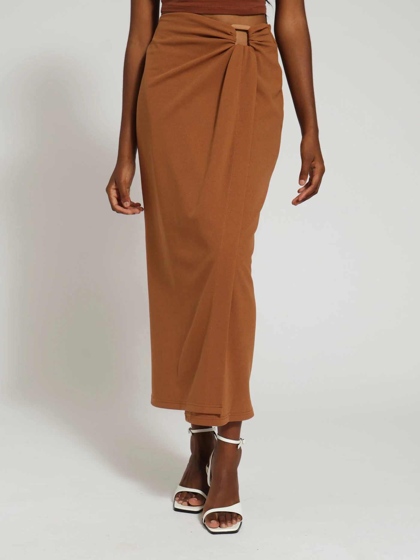 Buckle Wrap Skirt - Tabacco
