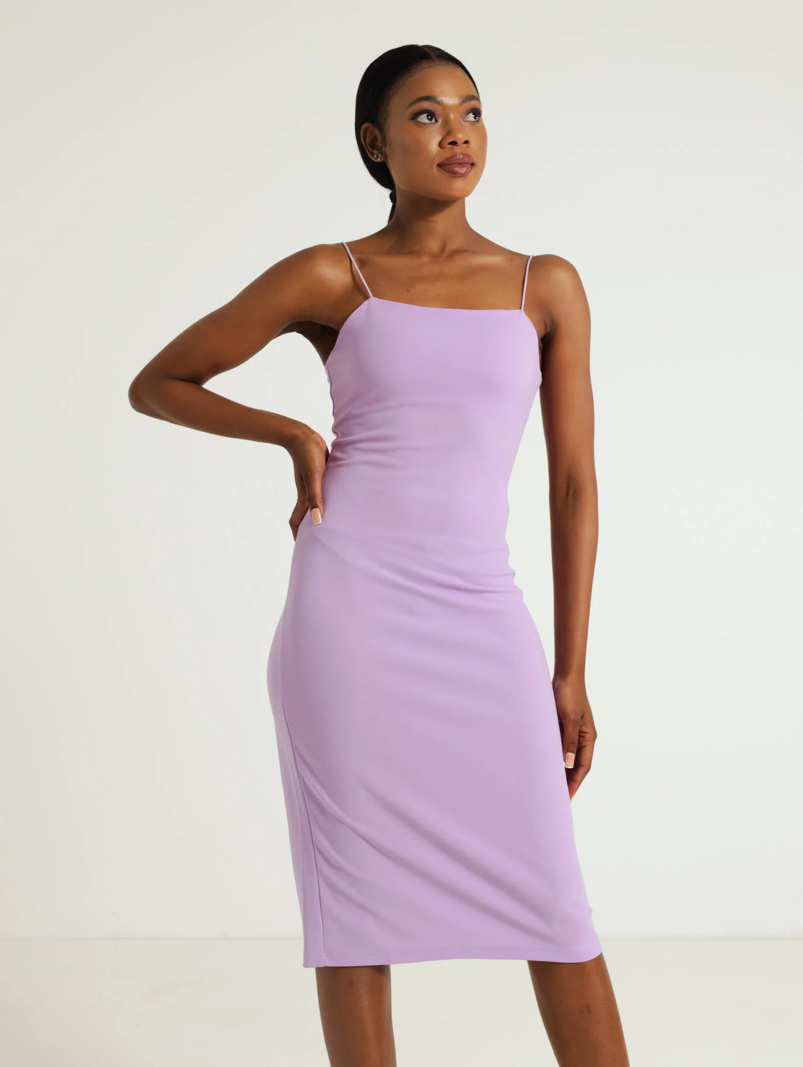 Bungee Cord Bodycon Midi Dress