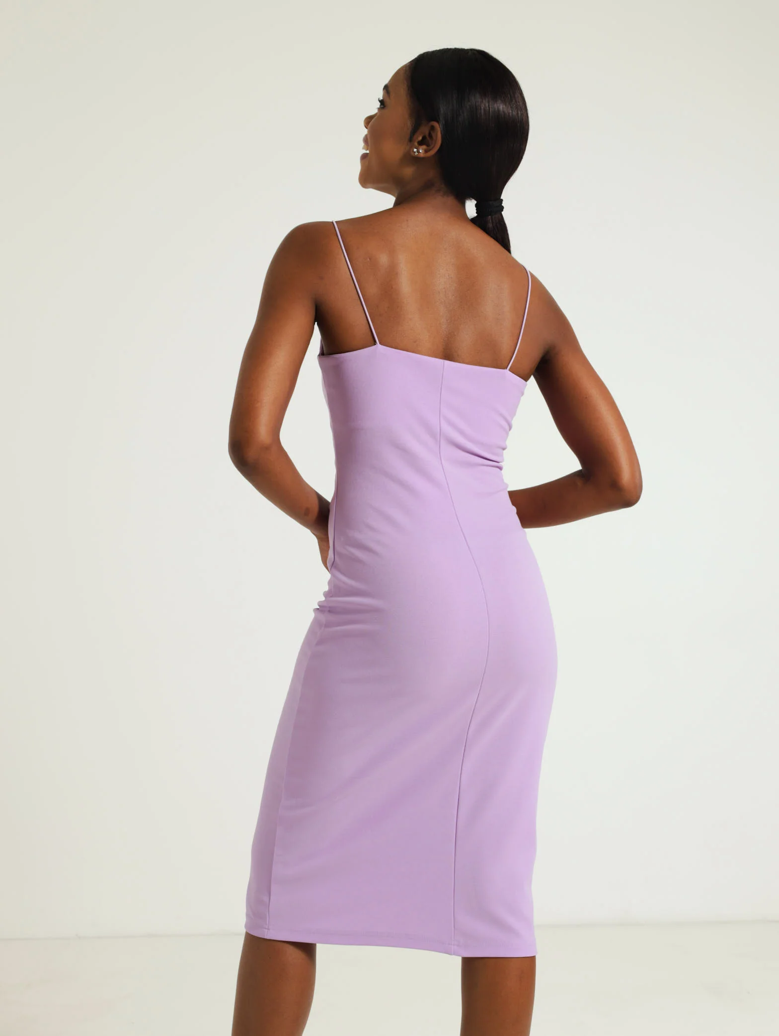 Bungee Cord Bodycon Midi Dress - Image 3