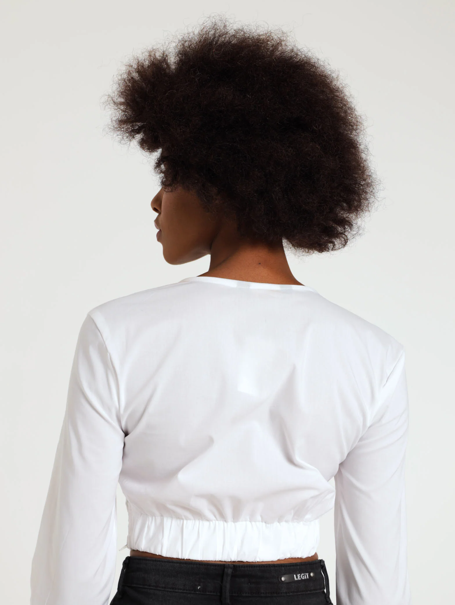 Bustier Poplin Long Sleeve Shirt - Image 3