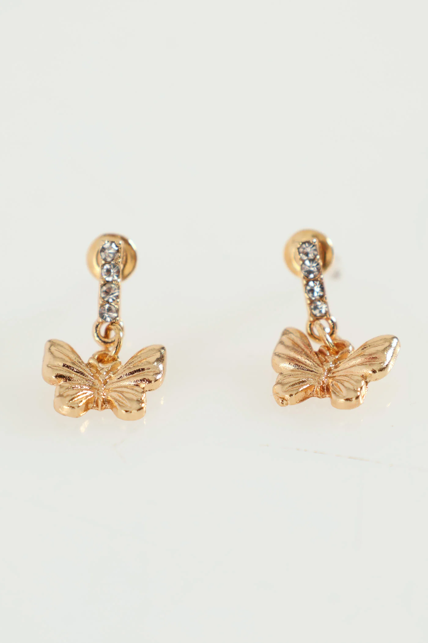 Butterfly Pendant Necklace And Matching Earrings - Gold - Image 2