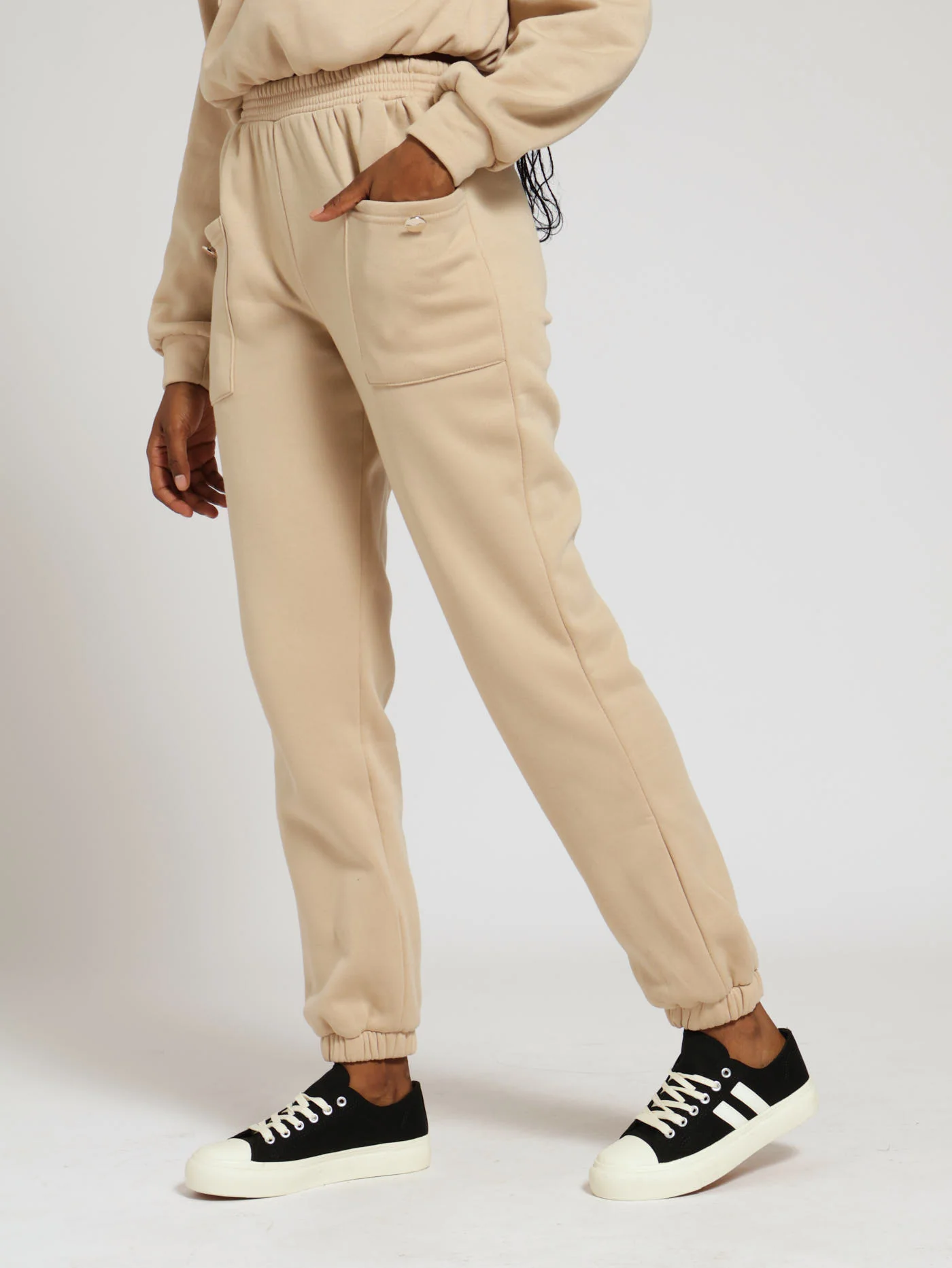 Button Detail Cargo Jogger - Caramel - Image 2