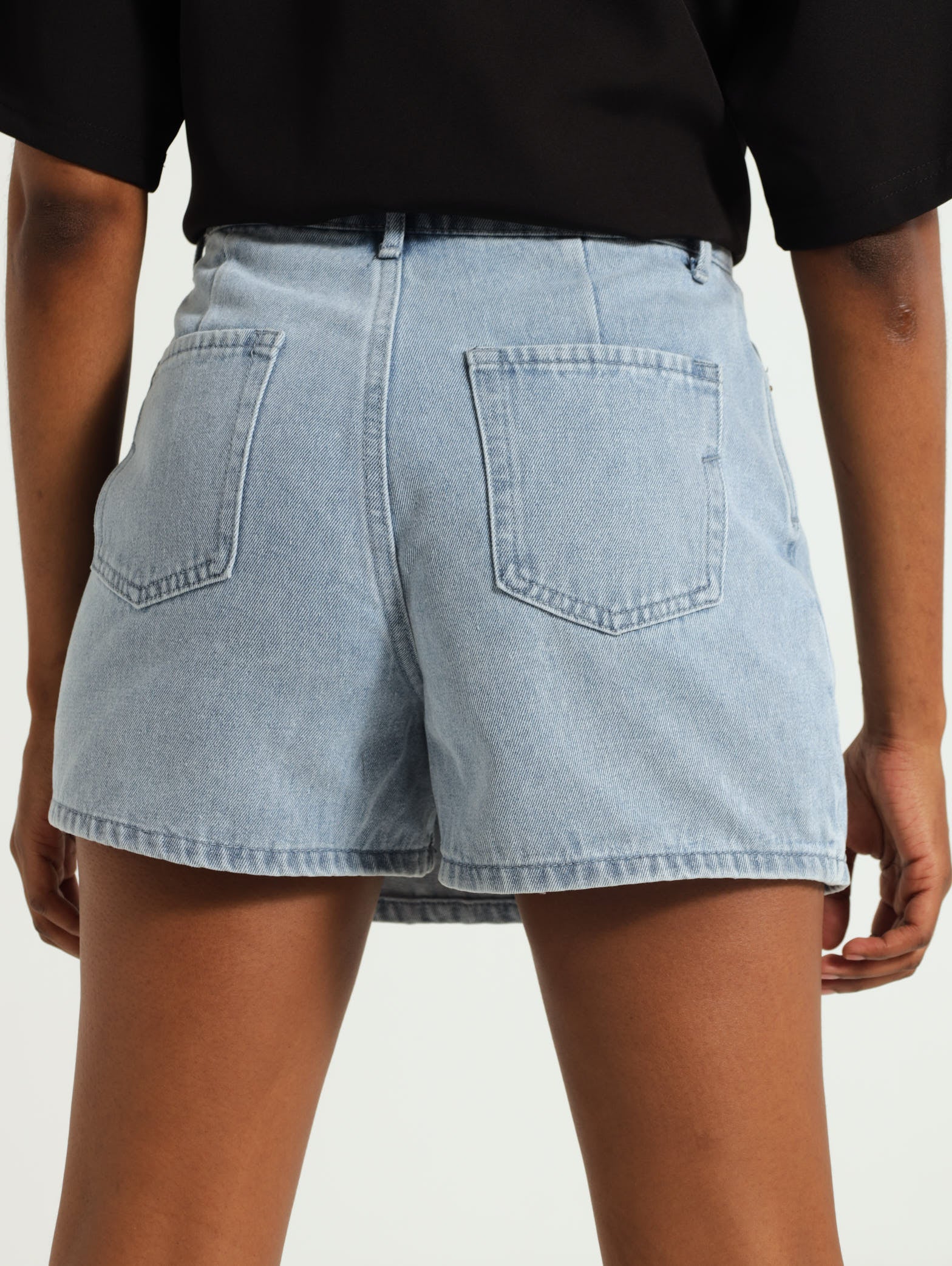 Button Detail Denim Skort - Image 4